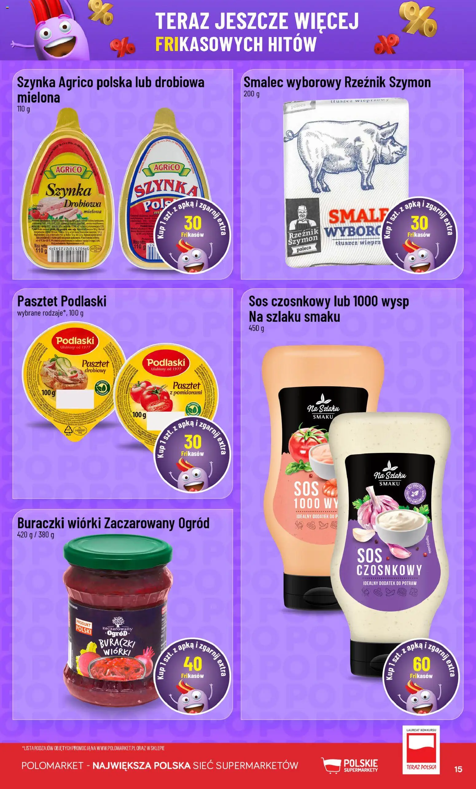 POLOmarket gazetka - Frikasowe Hity od 20.05.2026 | Strona: 15 | Produkty: Smalec wyborowy, Szynka, Sos, Sól
