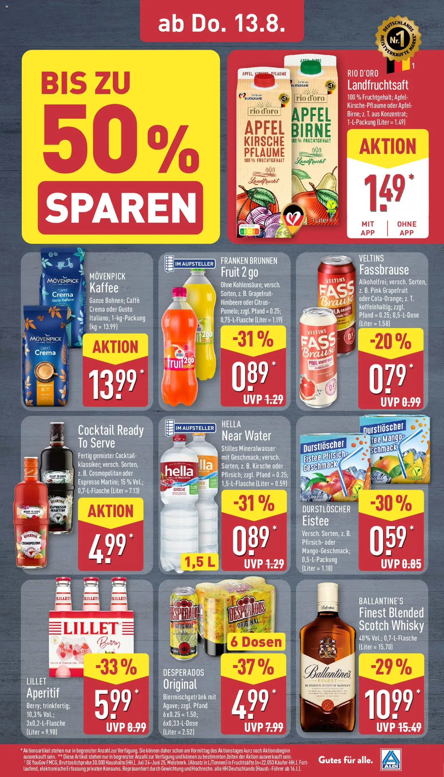 Aldi Prospekt – gültig ab 10.08.2026 | Seite: 33 | Produkte: Martini, Durstloscher, Bier, Birne