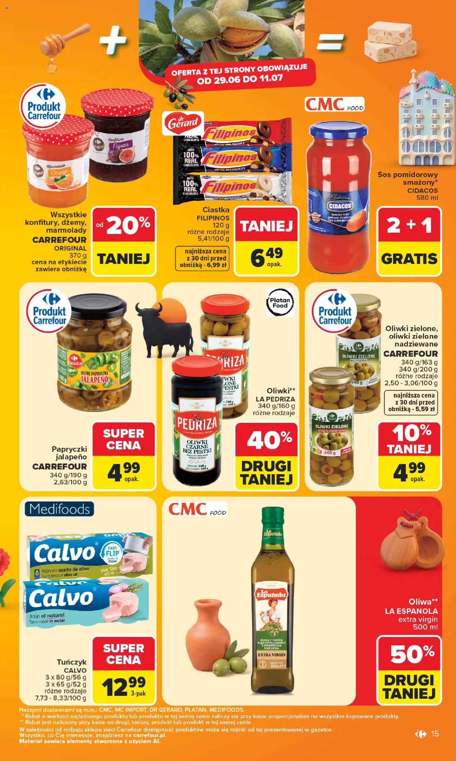 Carrefour gazetka od 29.06.2026 | Strona: 17 | Produkty: Papryczki jalapeno, Oliwki zielone, Tuńczyk, Sos