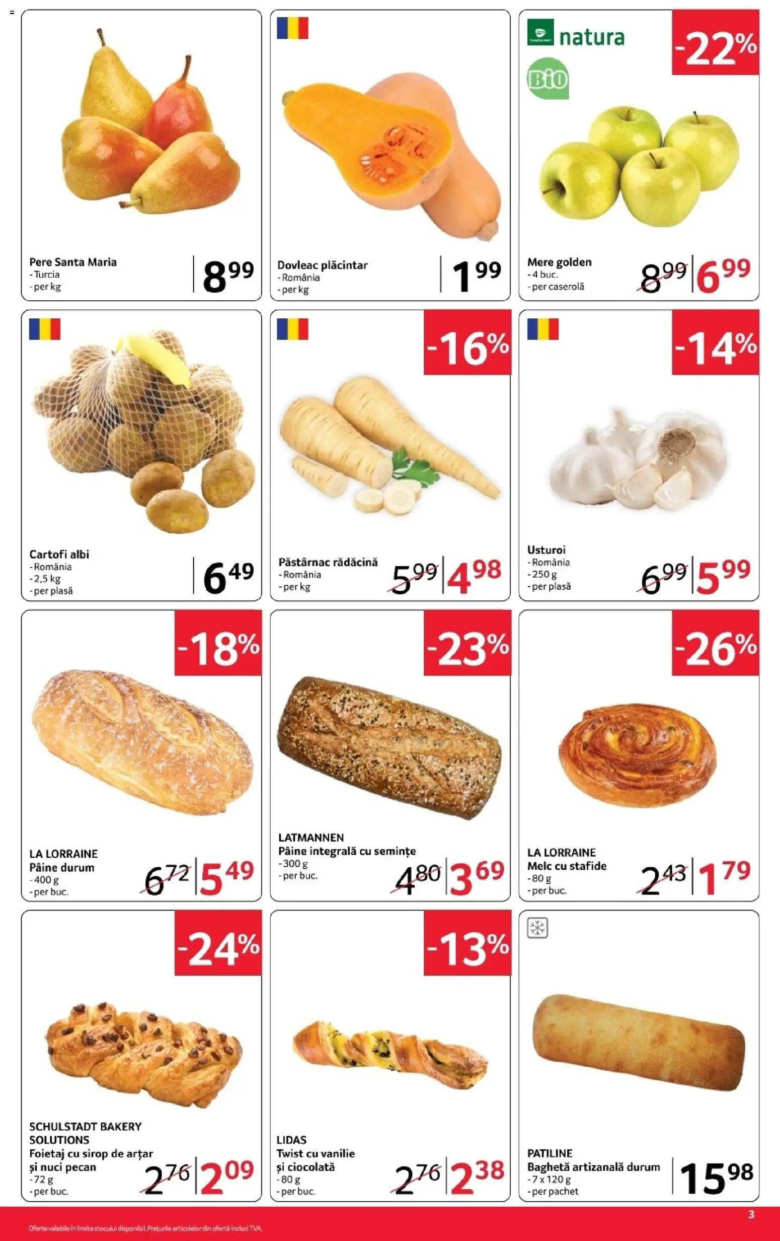 Noul catalog Selgros – valabil de la 30.10.2026 | Pagină: 3 | Produse: Pastarnac, Semințe, Sirop de arțar, Pere
