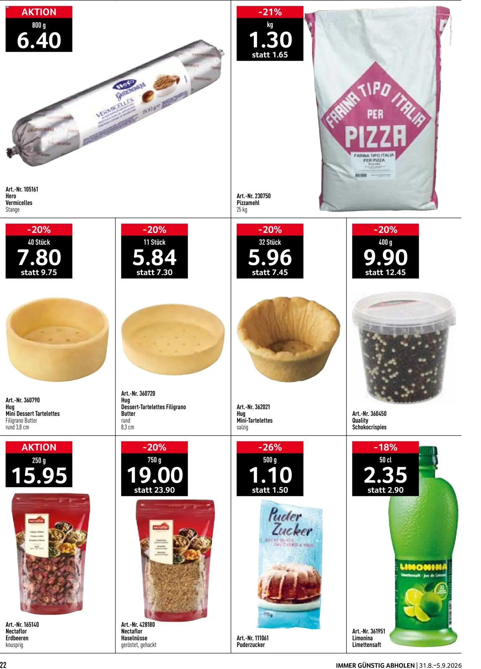 Prodega aktionen – gültig ab 31.08.2026 | Seite: 22 | Produkte: Butter, Pizza, Erdbeeren, Zucker