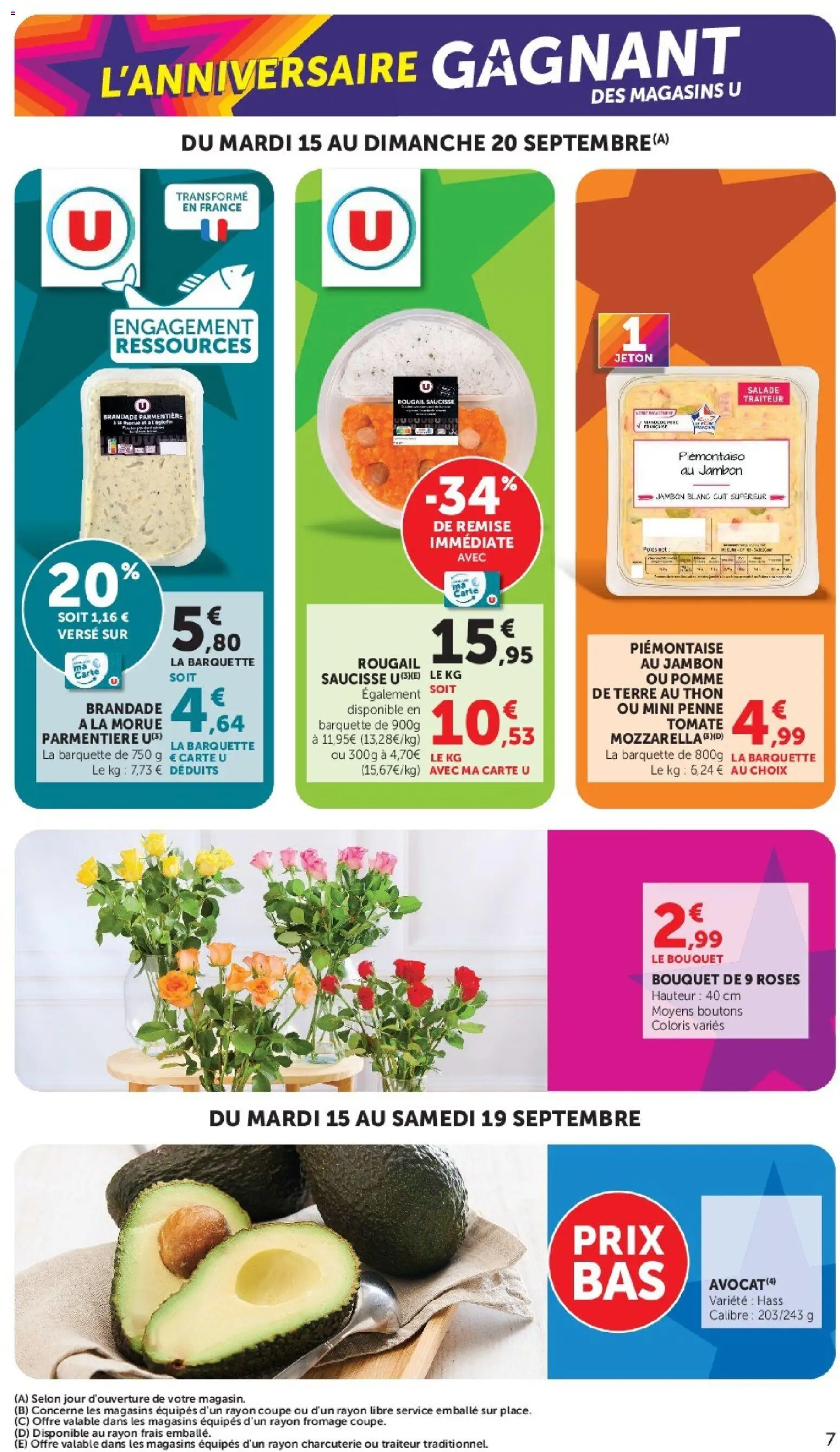 {H1} | Page: 7 | Produits: Salade, Pomme, Thon, Fromage