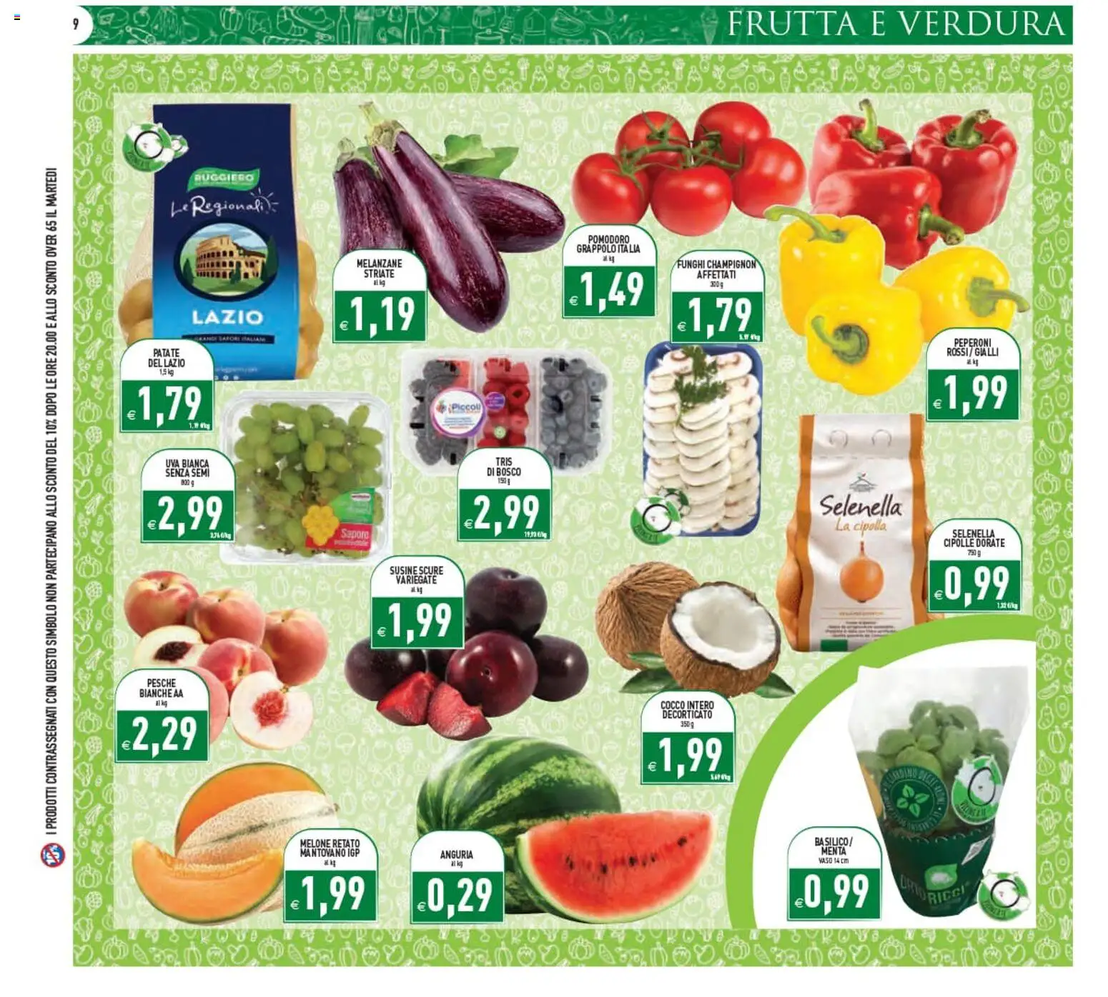 Volantino PIM Supermercati del 12/08/2026 | Pagina: 9 | Prodotti: Peperoni, Patate, Cipolle, Cocco