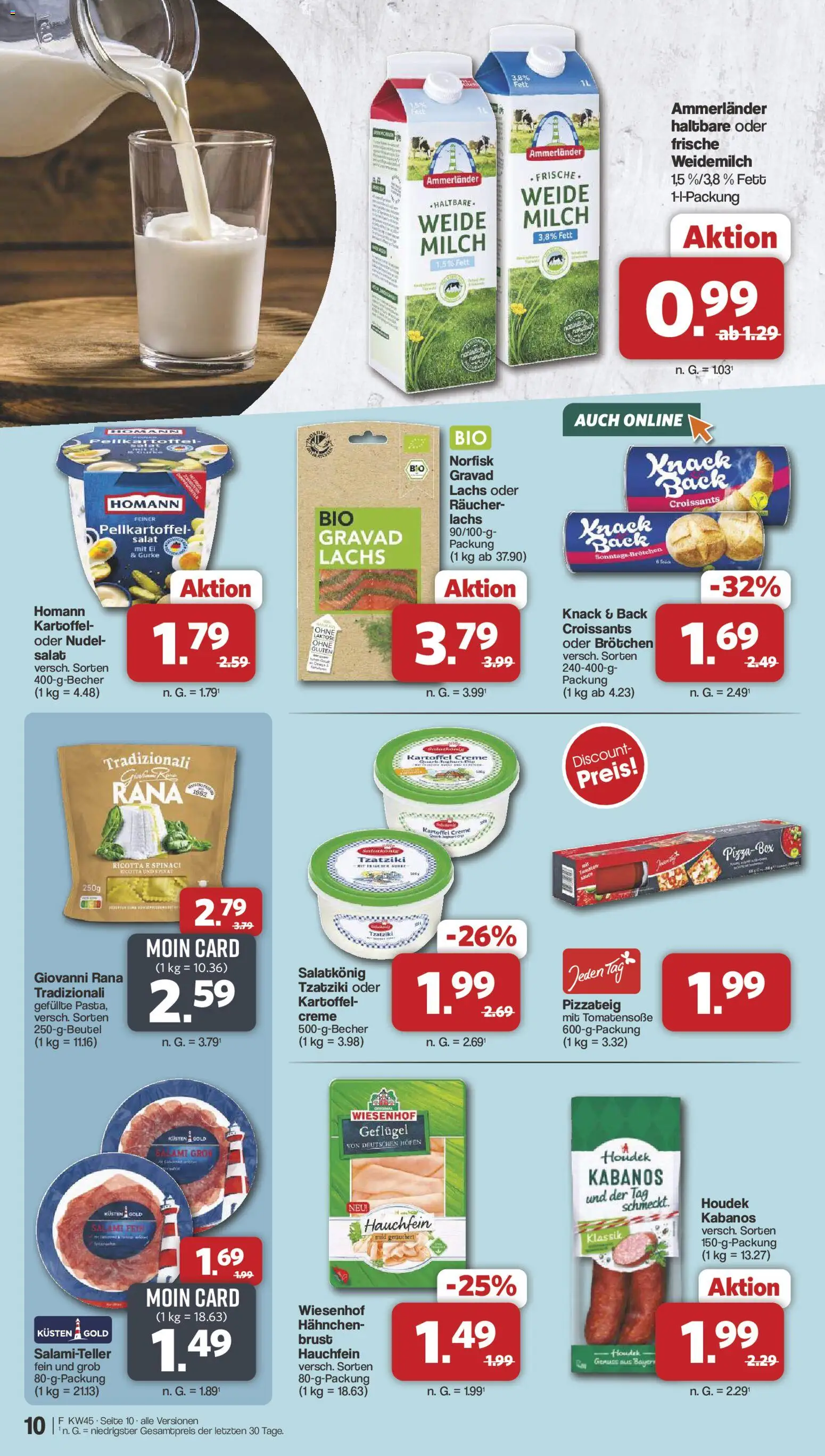 Famila Nordwest Kusten Days – gültig ab 02.11.2026 | Seite: 10 | Produkte: Milch, Creme, Lachs, Salami