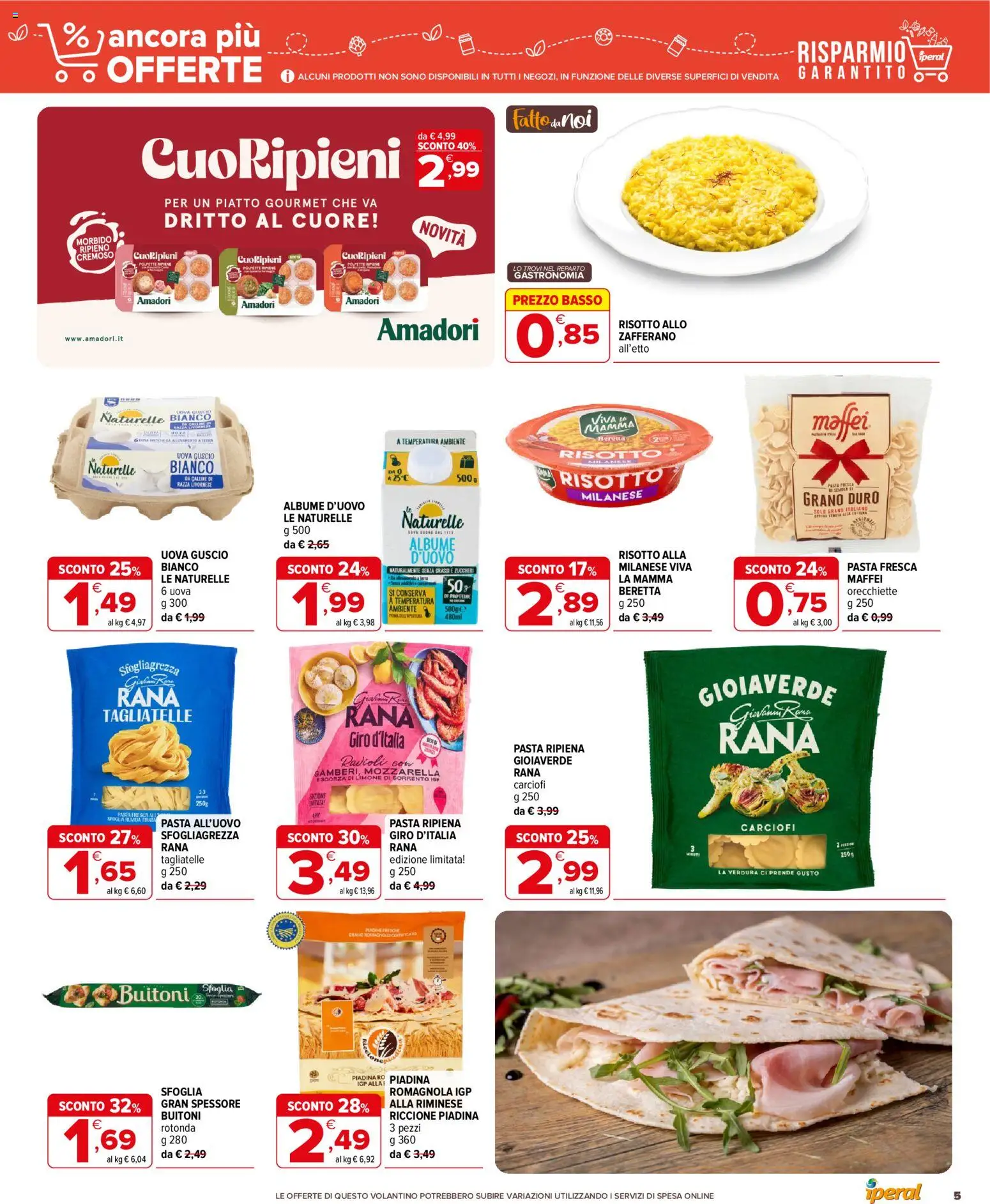 Volantino Iperal del 16/09/2026 | Pagina: 5 | Prodotti: Uova, Limone, Pasta, Basso