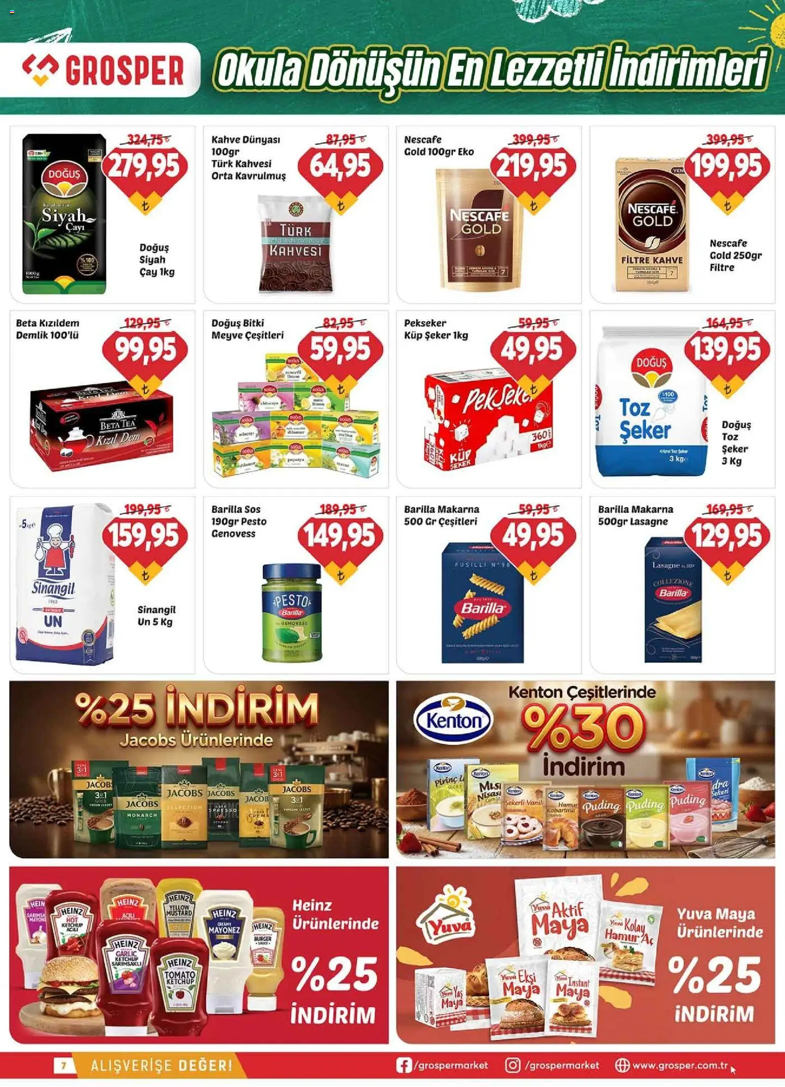 Grosper Katalog - 02 Eylül 2026 tarihinden itibaren geçerlidir | Sayfa: 7 | Ürünler: Kahve, Çay, Şeker, Makarna