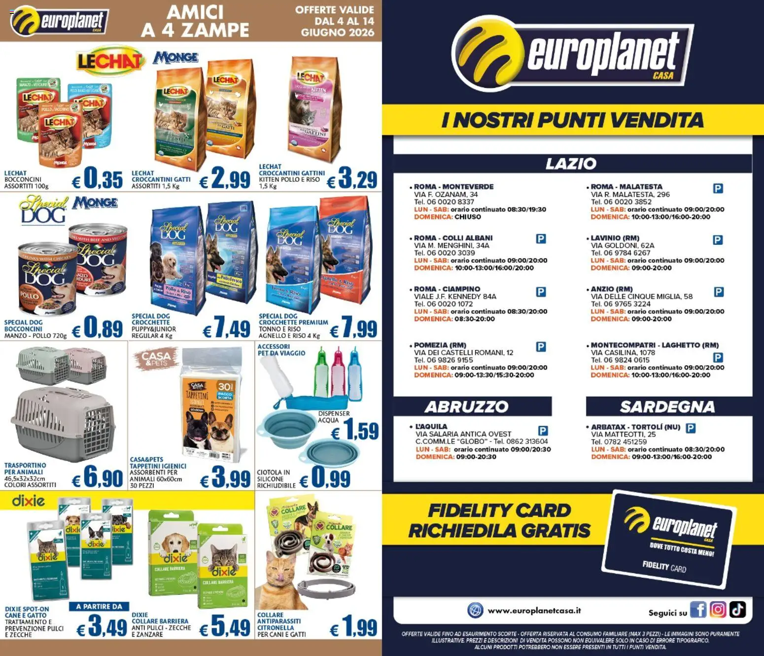 Volantino Europlanet Casa del 04.06.2026 | Pagina: 16 | Prodotti: Pollo, Crocchette, Silicone, Ciotola