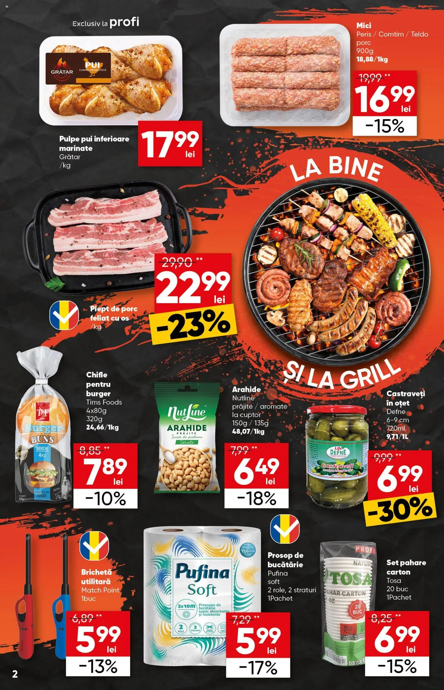 Noul catalog Profi – valabil de la 29.04.2026 | Pagină: 2 | Produse: Masaüstü kılıfı, Prosoape de bucătărie, Mici, Burger