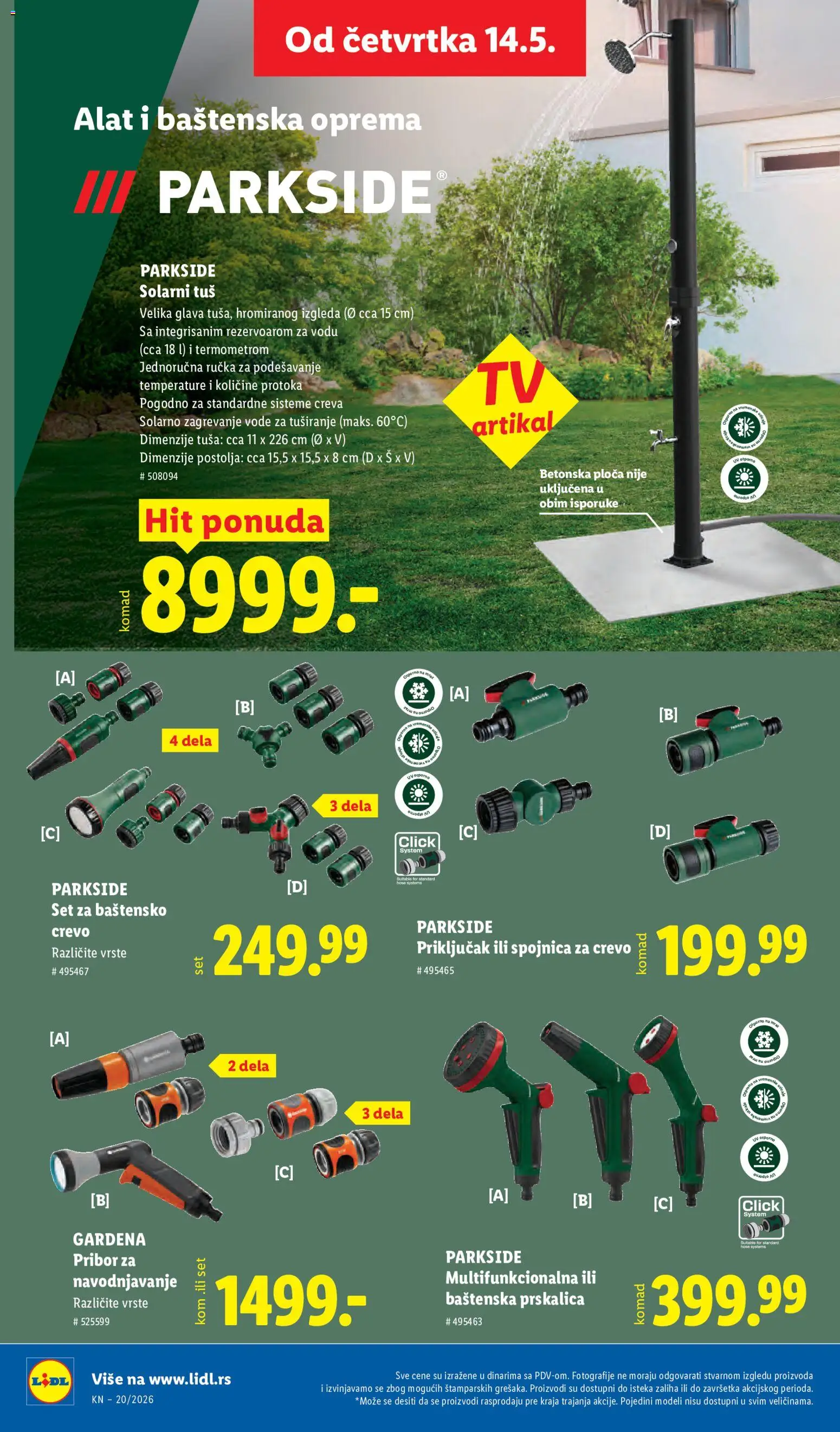 Lidl katalog - važi od 14.05.2026 | Strana: 70 | Proizvode: Parkside, Tuš, Priključak