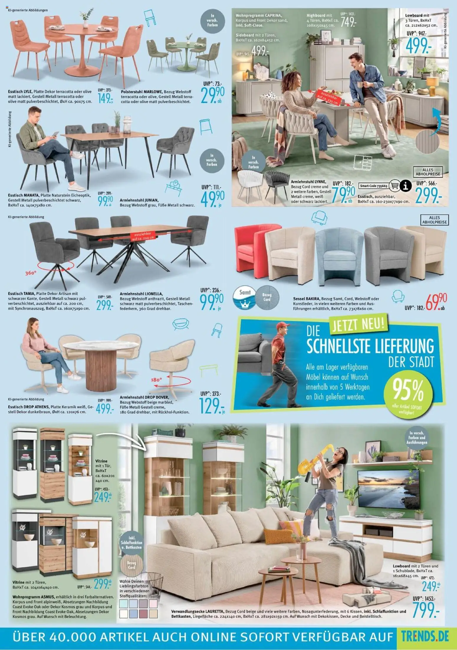 Trends Prospekt – gültig ab 19.09.2026 | Seite: 3 | Produkte: Sideboard, HIghboard, Decke, Vitrine