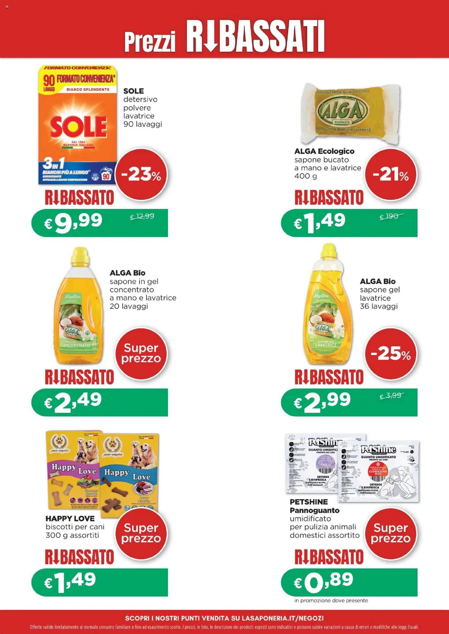 Volantino La Saponeria del 04/09/2026 | Pagina: 4 | Prodotti: Sapone, Biscotti, Lavatrice, Cocco