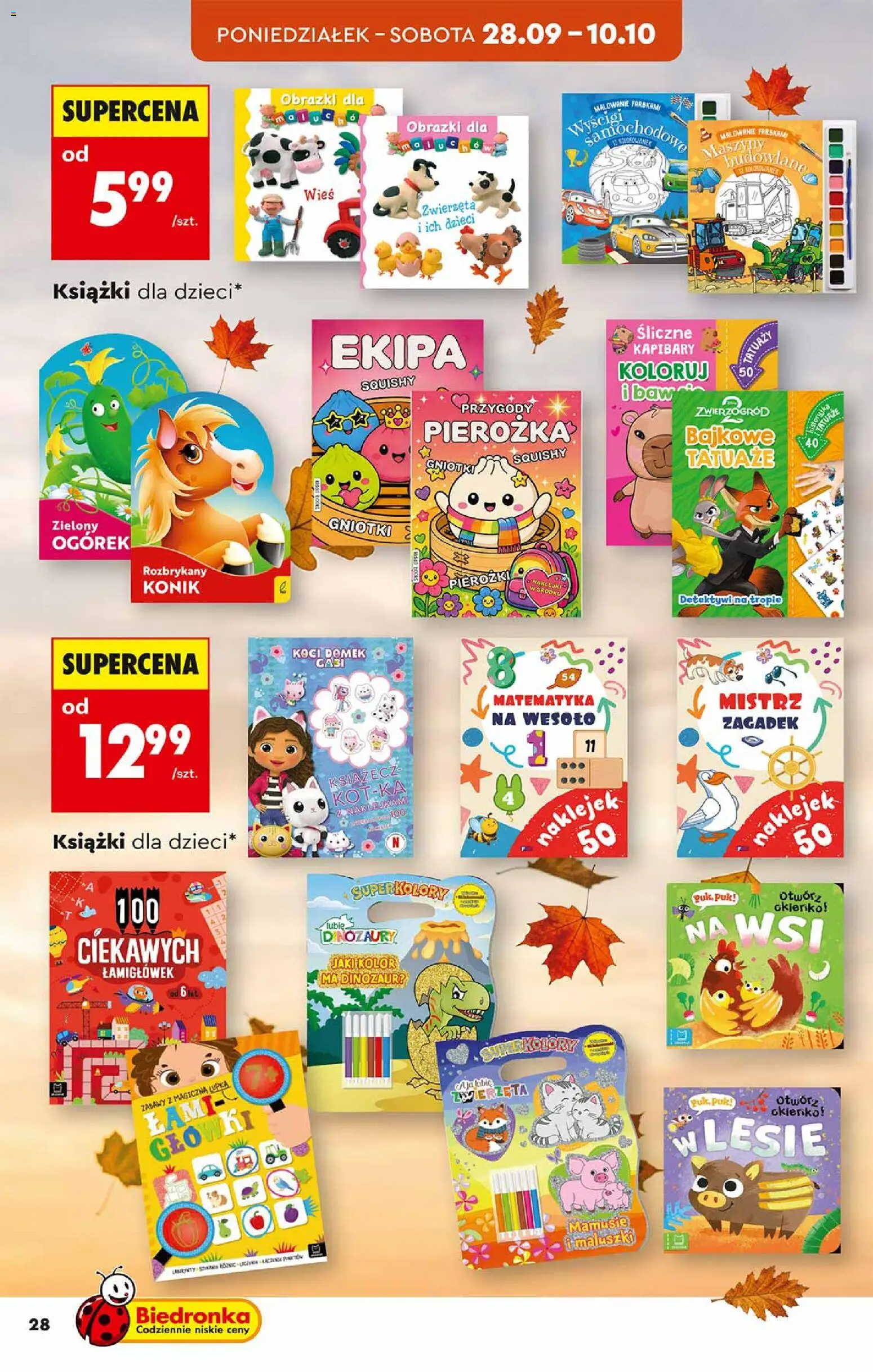 Biedronka gazetka - Hity i inspiracje od 26.09.2026 | Strona: 28 | Produkty: Ogórek, Książki