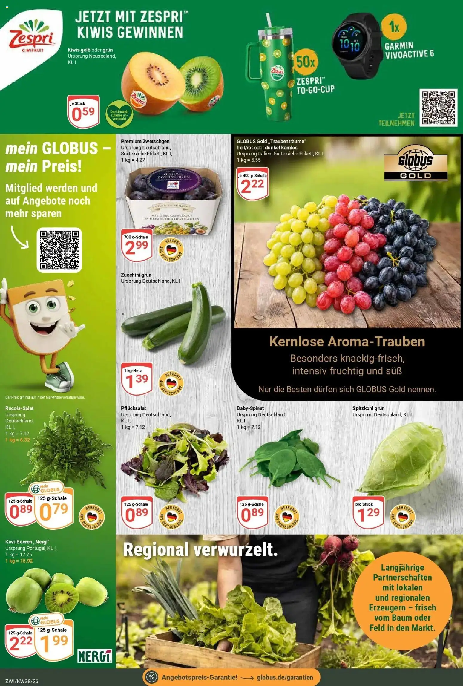 Globus Prospekt Zwickau (ab 14.09.2026) » Angebote online | Seite: 8 | Produkte: Zwetschgen, Zucchini