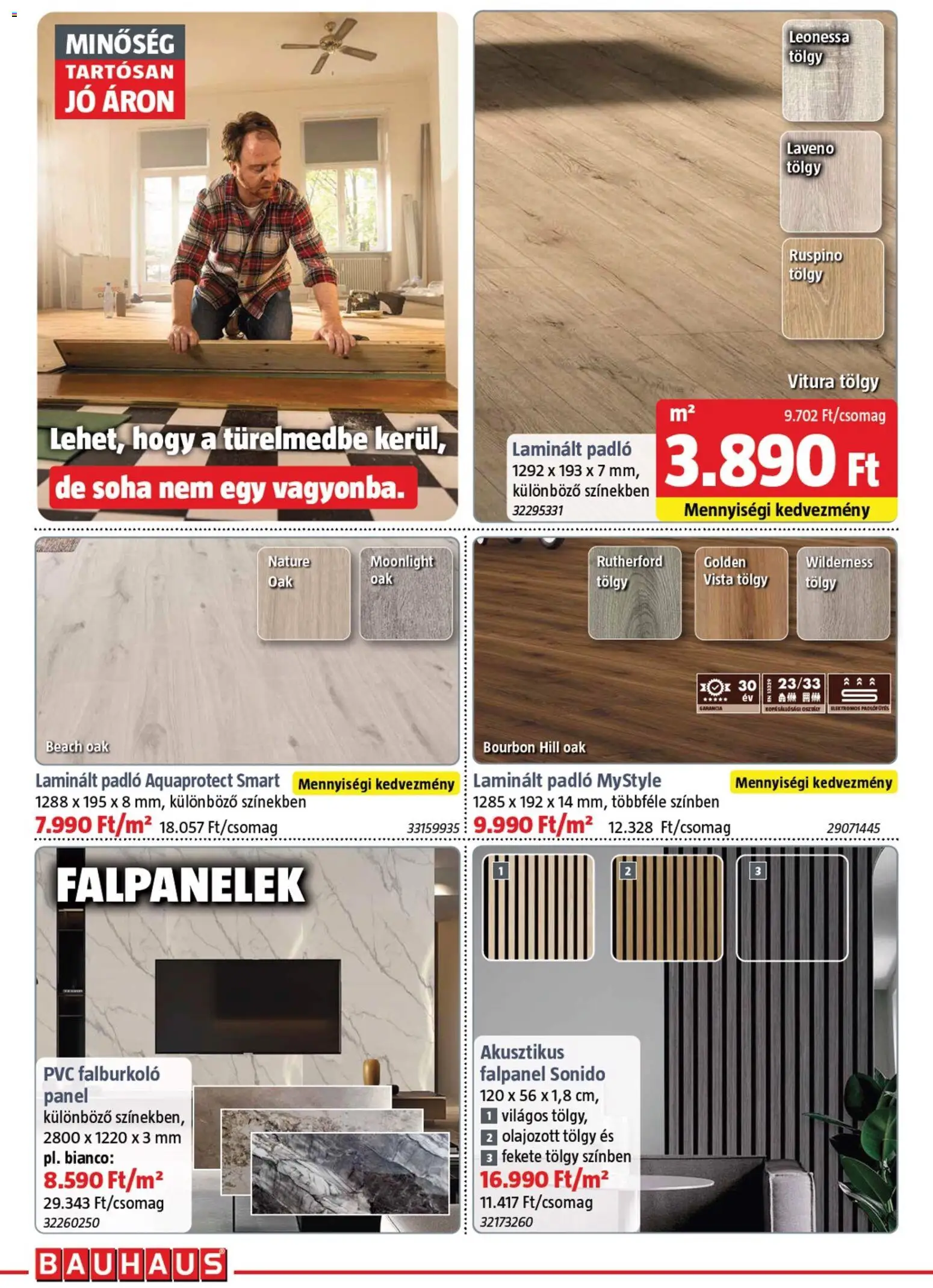 Bauhaus akciós ujság - amely érvényes a következő dátumtól: 02.04.2026 | Oldal: 28 | Termékek: Laminált padló, Bourbon