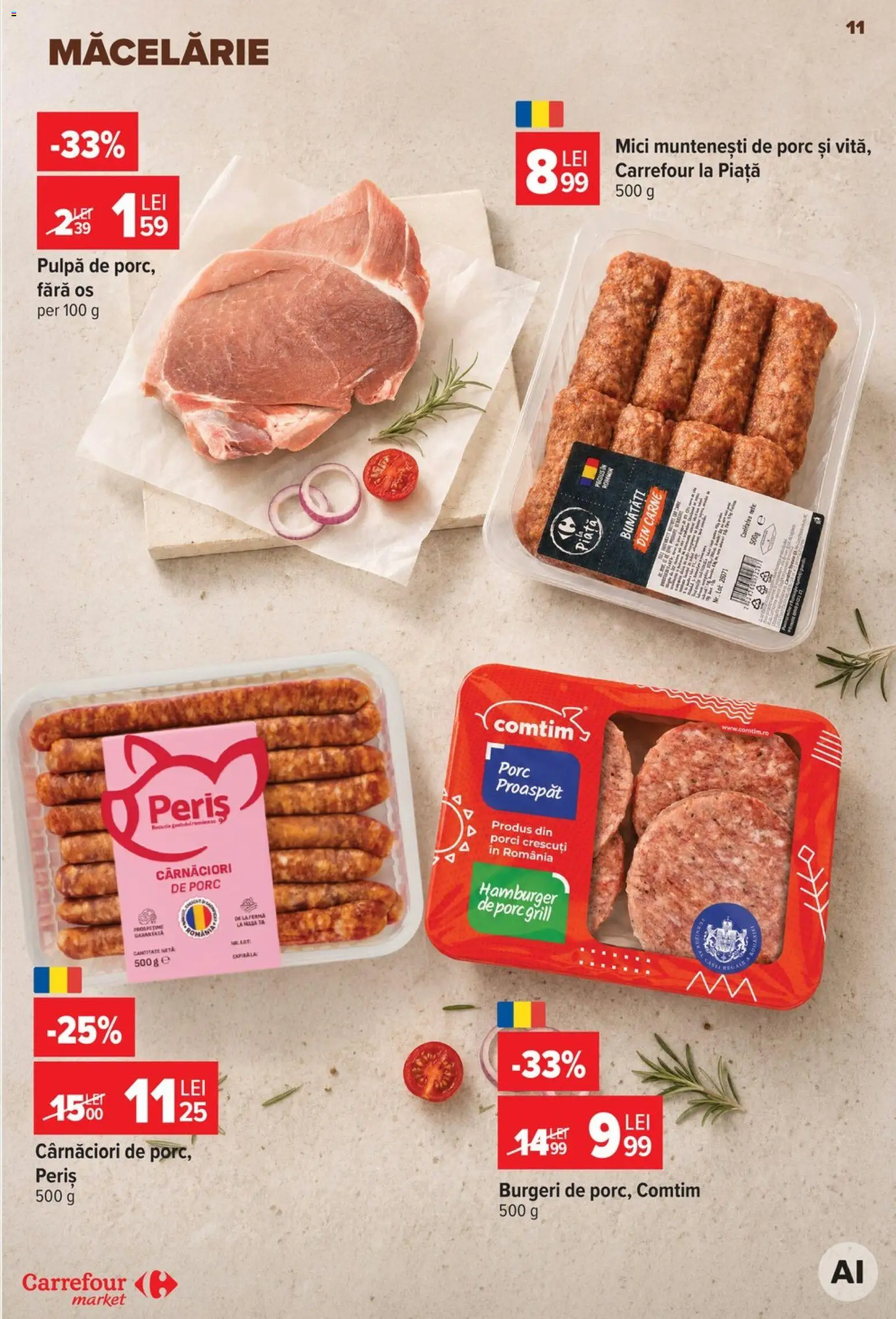 Noul catalog Carrefour – valabil de la 19.08.2026 | Pagină: 11 | Produse: Grill, Masă, Mici, Hamburger