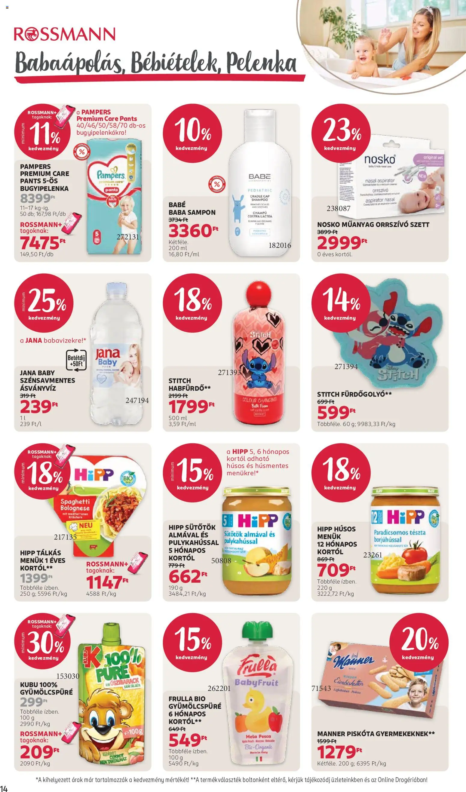 Rossmann akciós ujság - amely érvényes a következő dátumtól: 2026.09.07. | Oldal: 16 | Termékek: Őszibarack, Pelenka, Baba sampon, Tészta