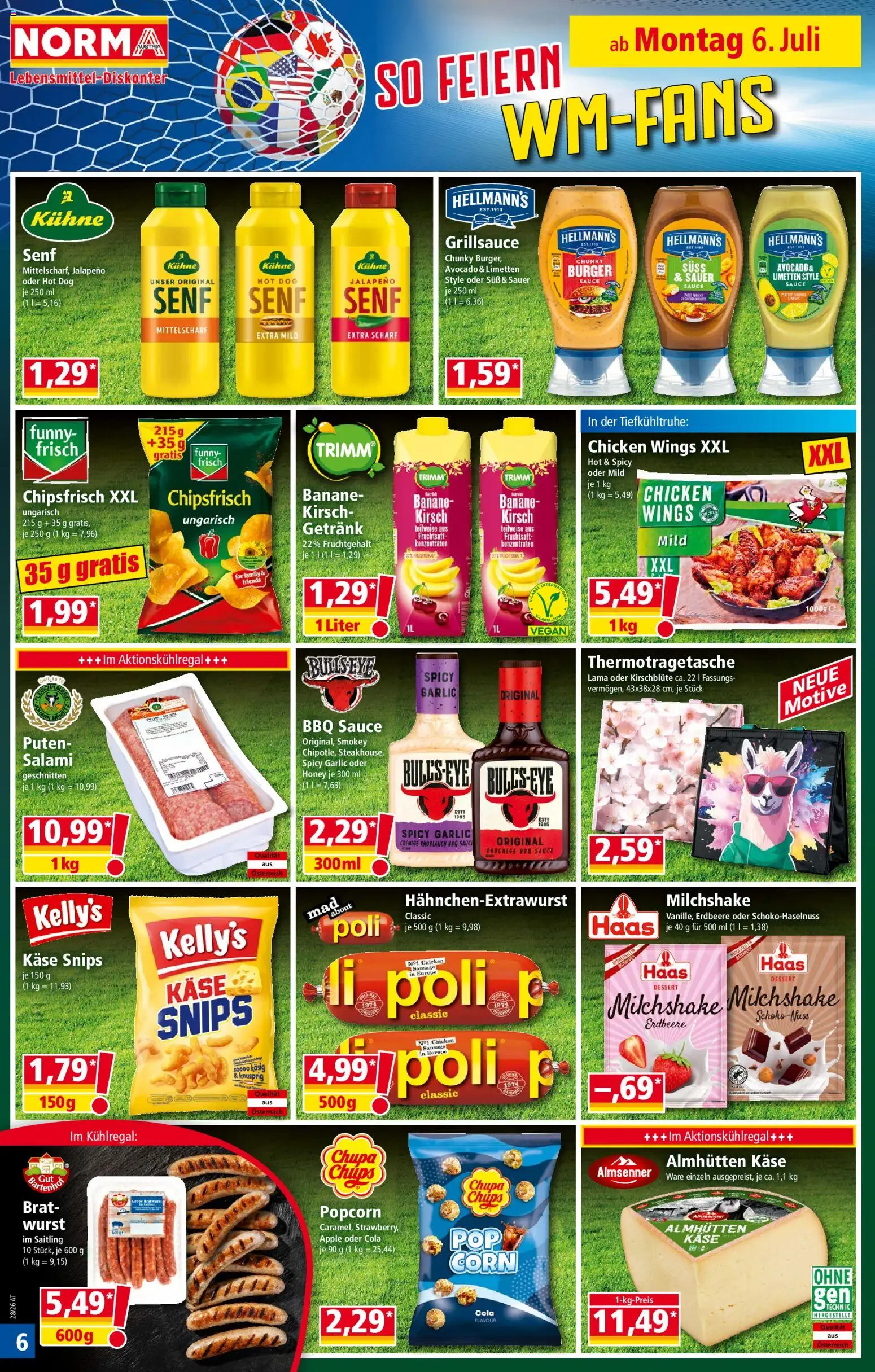 Norma Flugblatt gültig ab 06.07.2026 | Seite: 6 | Produkte: Chips, Avocado, Apple, Salami