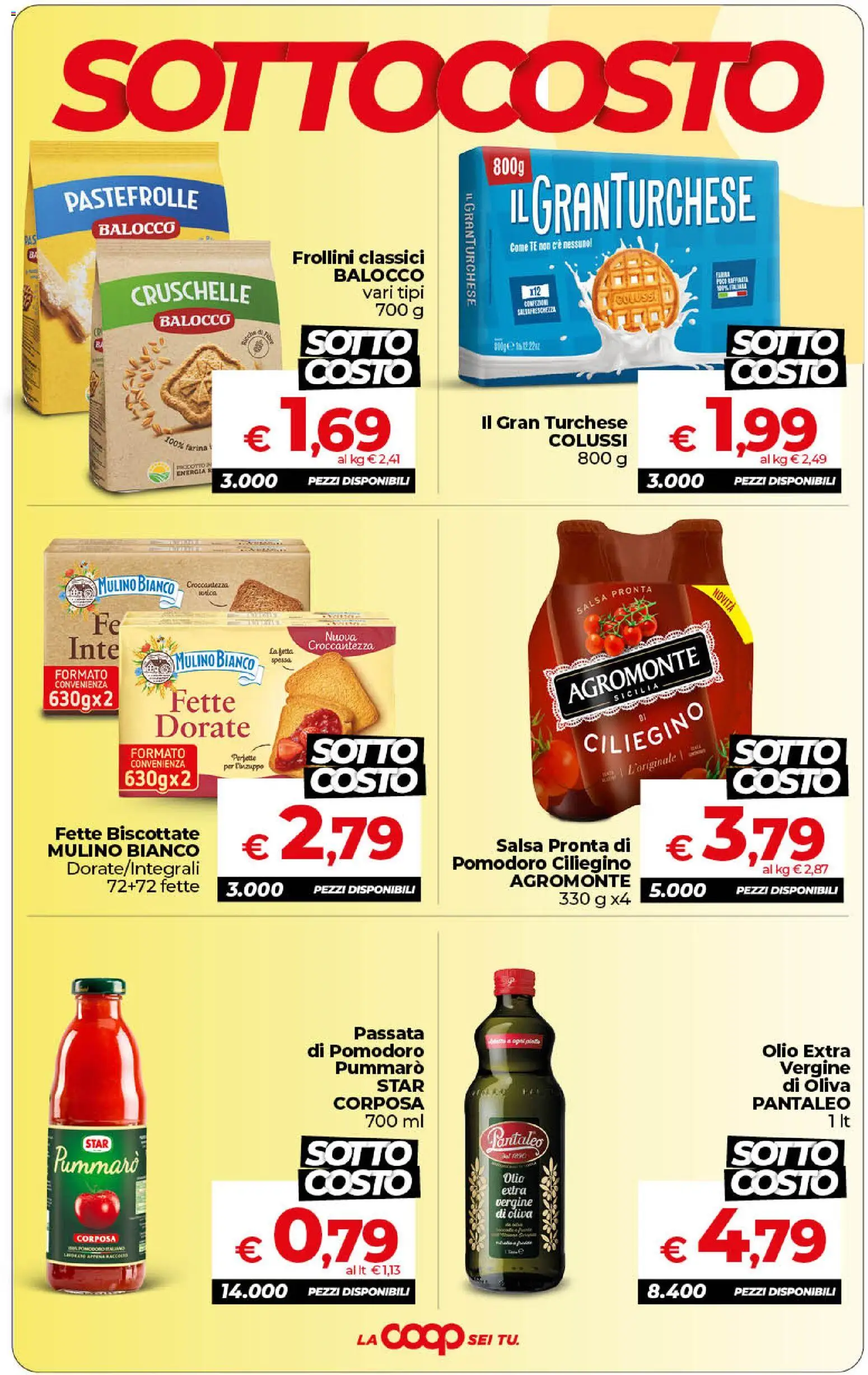 Volantino Ipercoop del 01/09/2026 | Pagina: 4 | Prodotti: Salsa, Olio, Passata di pomodoro, Frollini