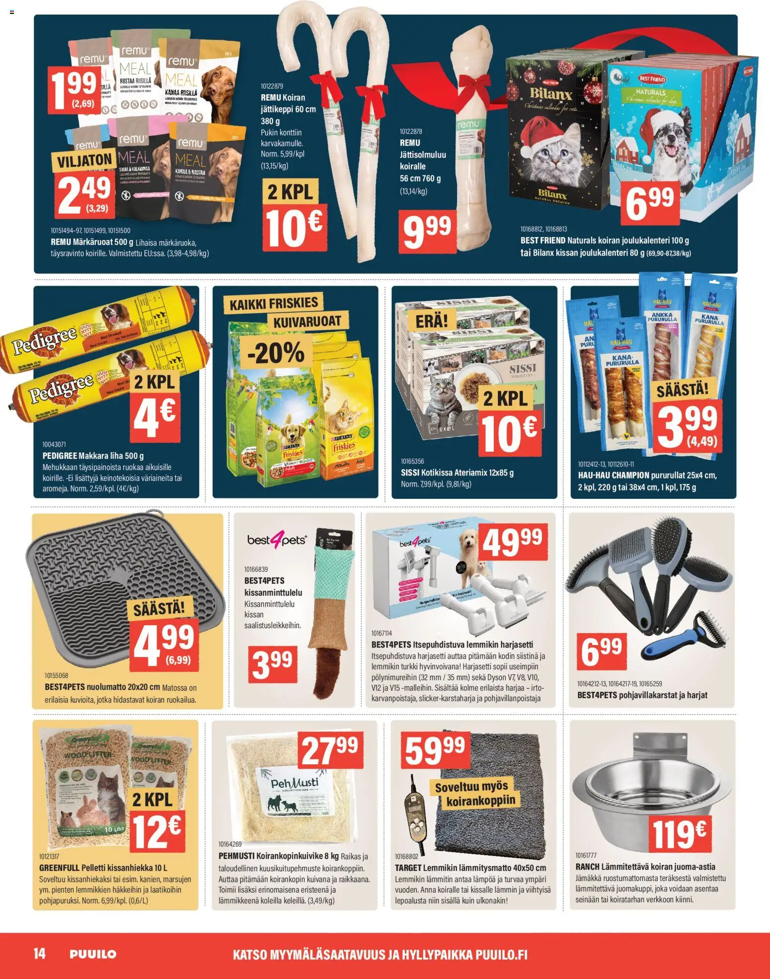 Puuilo tarjoukset – voimassa 26/10/2026 alkaen | Sivu: 14 | Tuotteet: Makkara, Joulukalenteri, Kana, Ankka