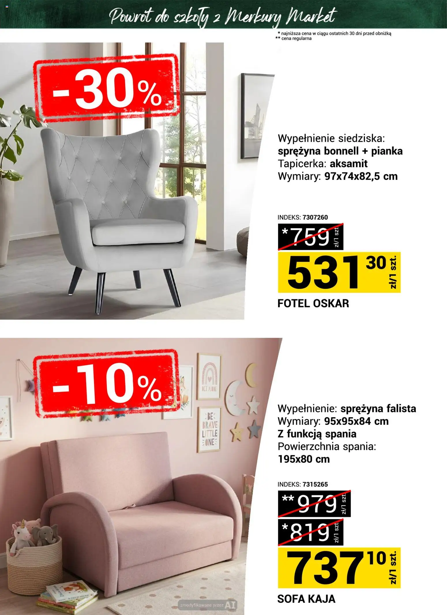Merkury Market gazetka - Powrót do szkoły od 22.08.2026 | Strona: 13 | Produkty: Sofa, Fotel