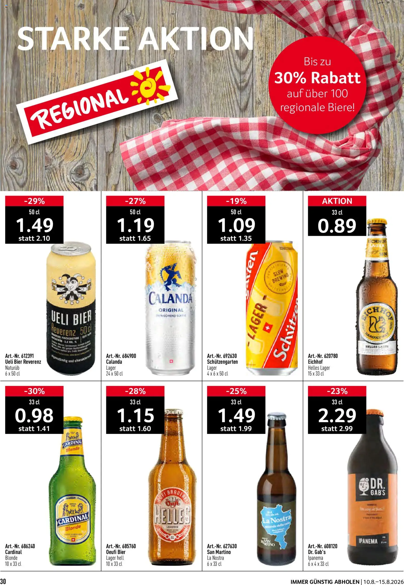 Prodega aktionen – gültig ab 10.08.2026 | Seite: 30 | Produkte: Bier