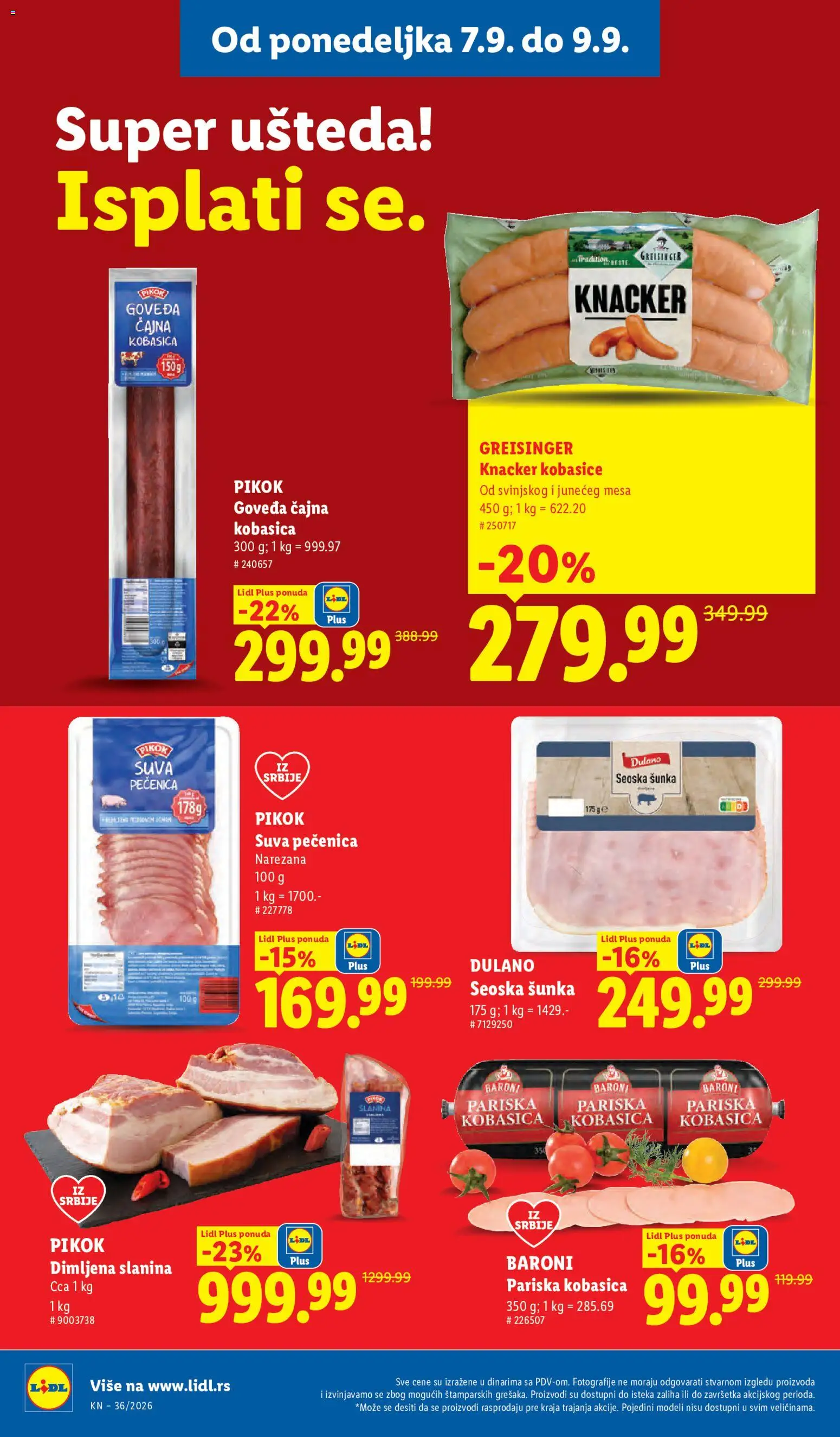 Lidl katalog - važi od 03.09.2026 | Strana: 114 | Proizvode: Kobasice, Šunka, Slanina, Kobasica