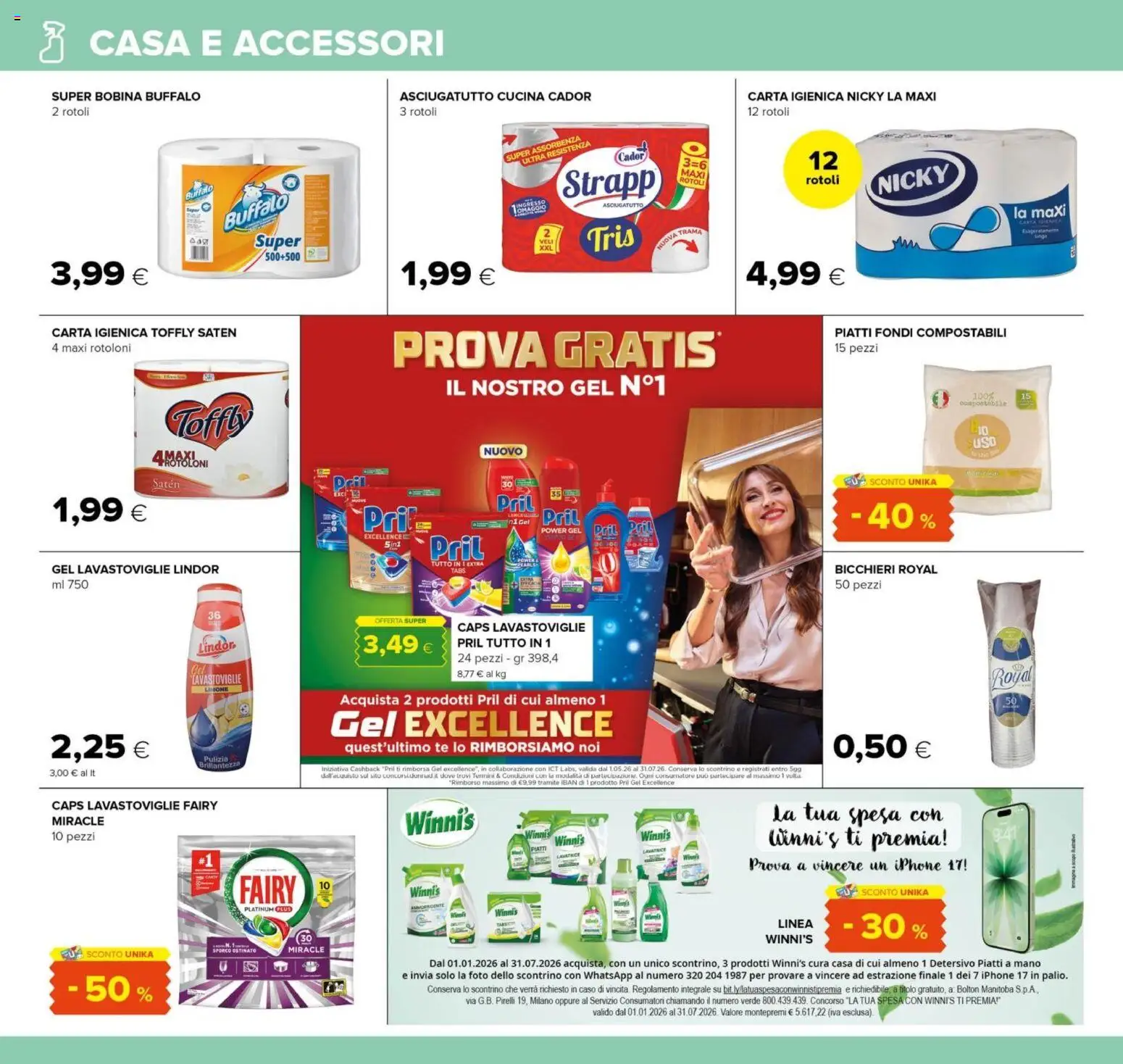 Volantino Oasi del 18.06.2026 | Pagina: 24 | Prodotti: Carta igienica, Iphone, Tè, Asciugatutto