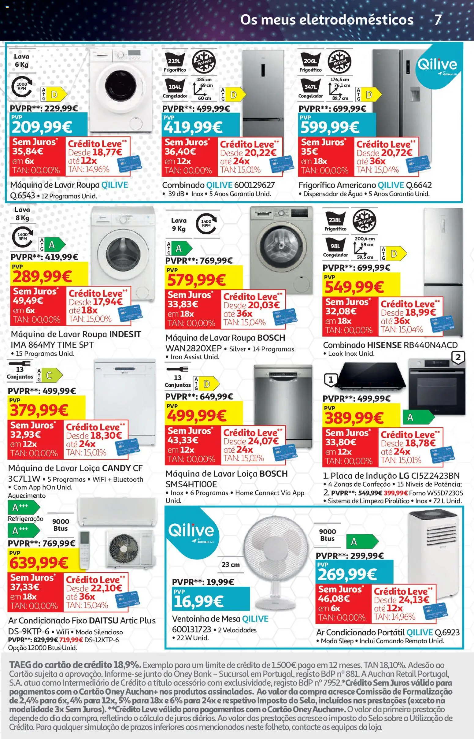 Auchan Vida no Exterior + Dia da Criança │ válido de 22.05.2026 | Página: 30 | Produtos: Frigorífico, Máquina de lavar, Ar condicionado, Mesa