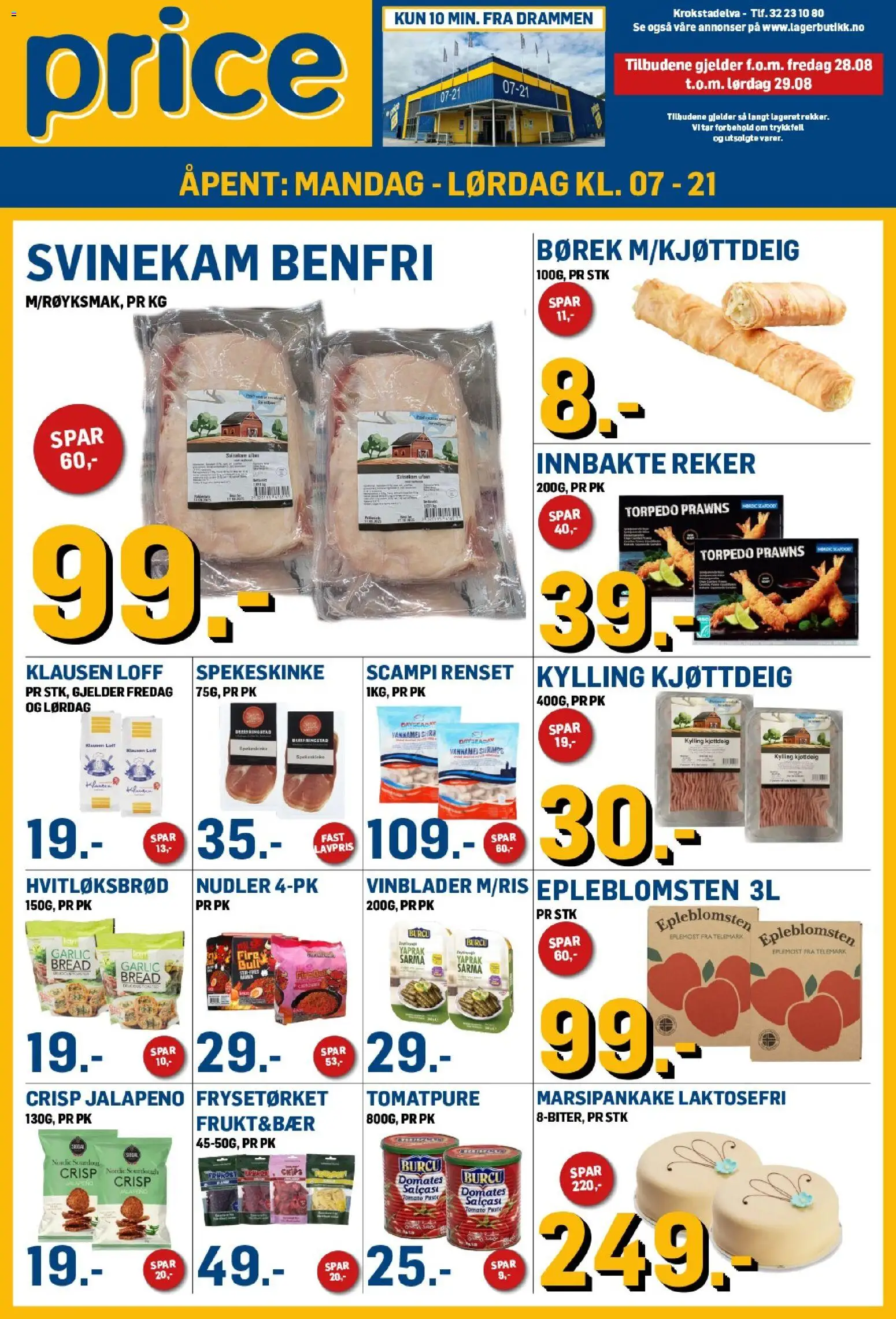 {H1} | Side: 1 | Produkter: Loff, Kjøttdeig, Hvitløksbrød, Spekeskinke