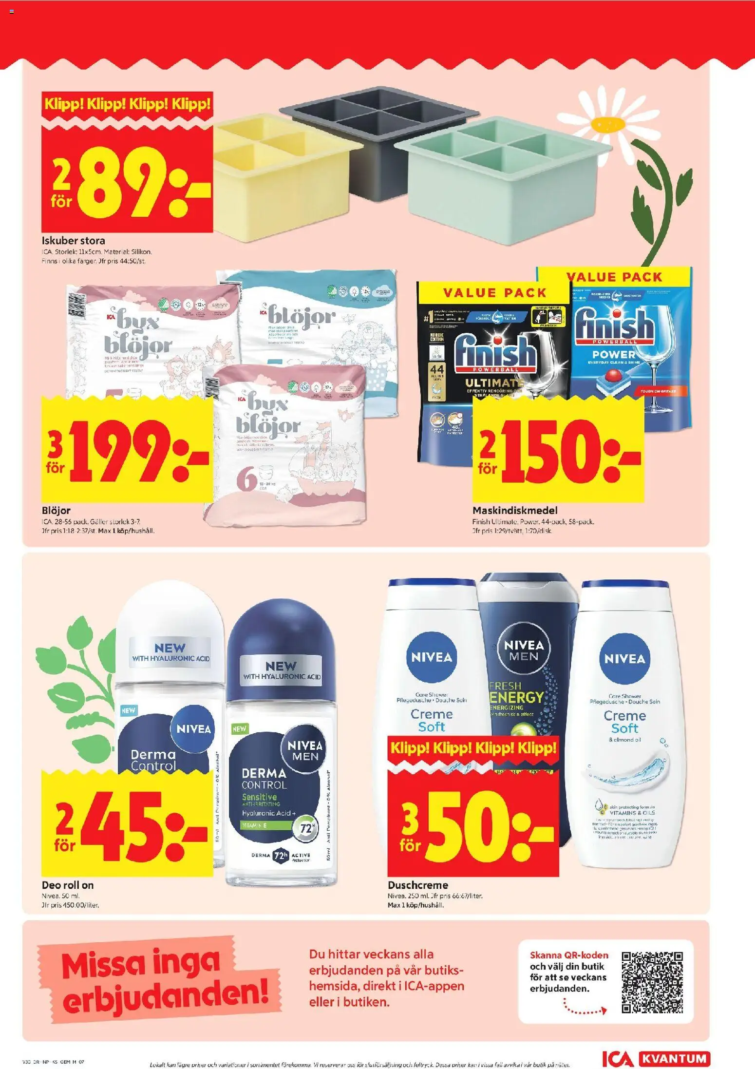 ICA Kvantum reklamblad aktuell från 20/07/2026 | Sida: 7 | Produkter: Galler, Öl, Blöjor, Radio