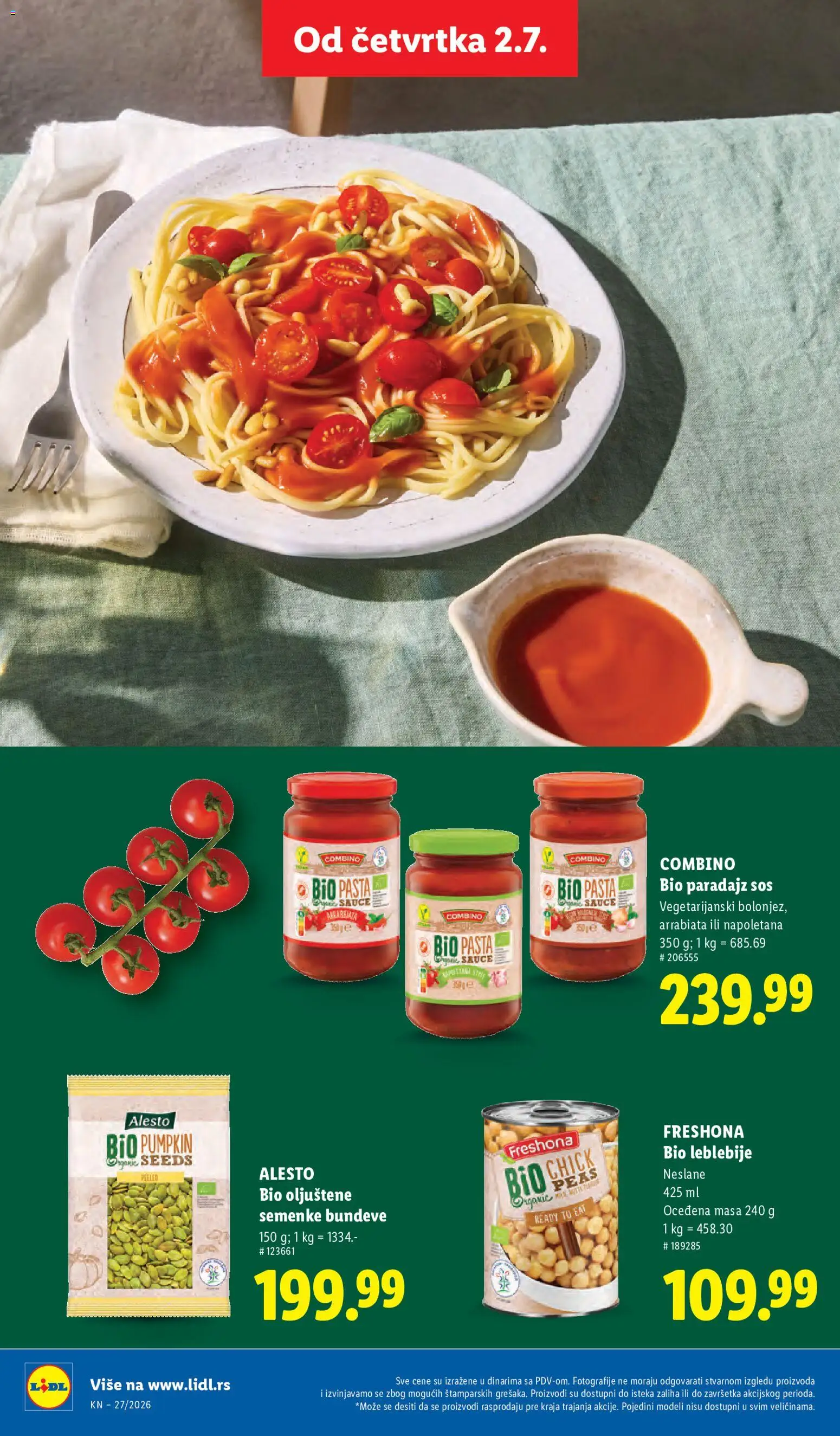 Lidl katalog - važi od 02.07.2026 | Strana: 54 | Proizvode: Leblebije, Sos, Paradajz