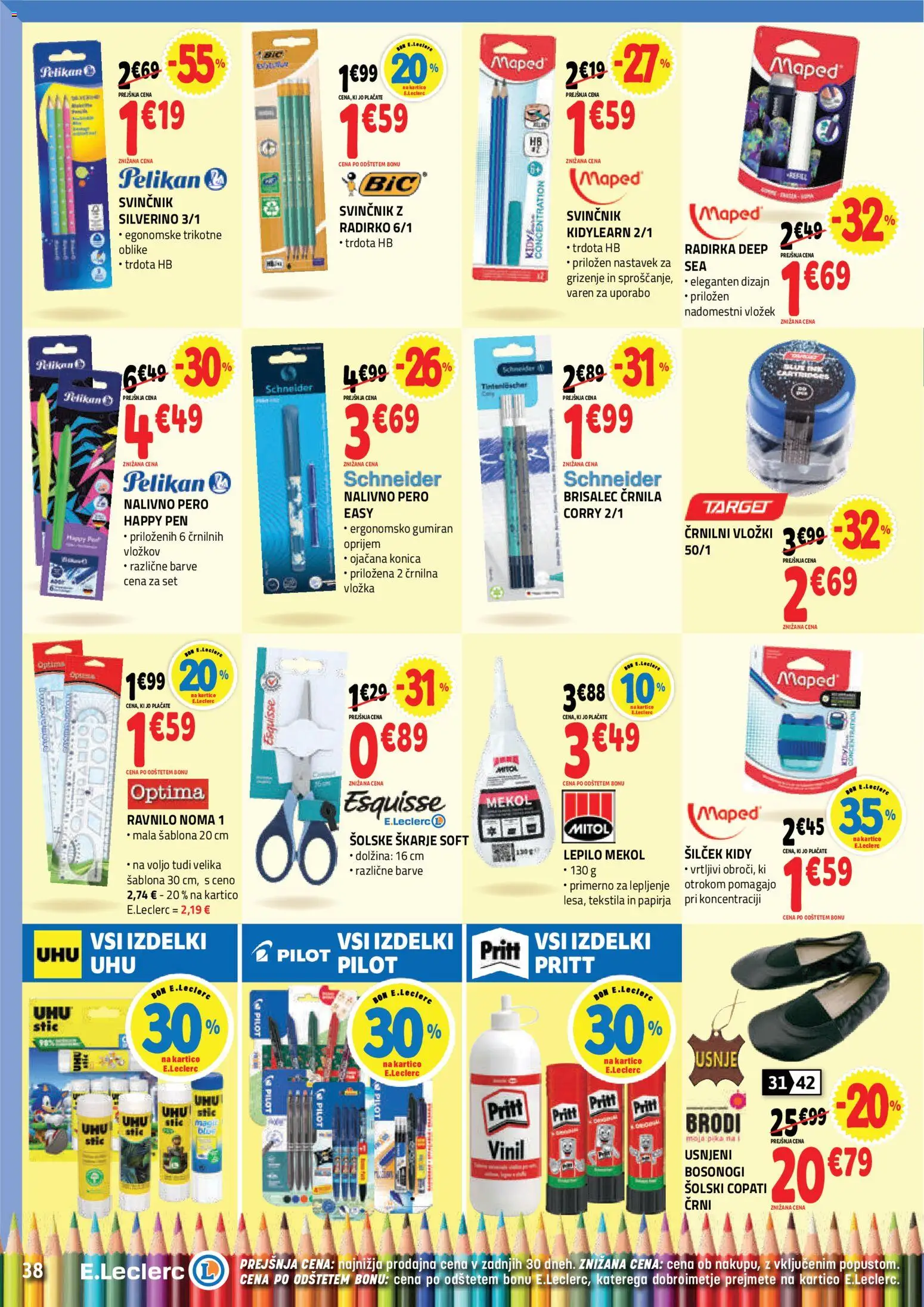 Novi E.leclerc katalog ponudbe – veljaven od 17.06.2026 | Stran: 4 | Izdelki: Silcek, Vložki, Lepilo, Copati