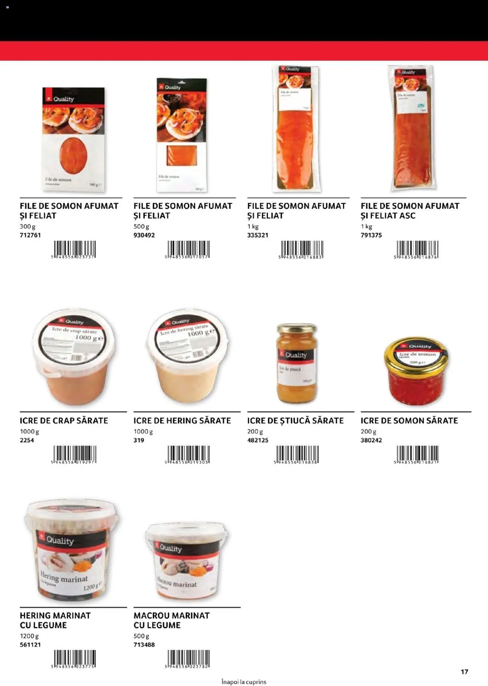 Noul catalog Selgros – valabil de la 01.08.2026 | Pagină: 17 | Produse: Somon afumat, Macrou, Somon, Legume
