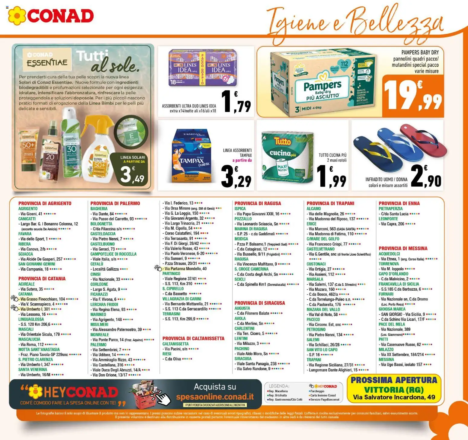 Volantino Conad del 15/07/2026 | Pagina: 23 | Prodotti: Pannolini, Tè, Infradito, Pampers