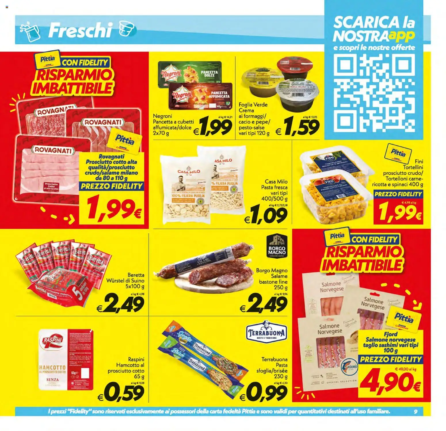 Volantino SuperConveniente del 31/07/2026 | Pagina: 9 | Prodotti: Wurstel, Spinaci, Ricotta, Tortelloni