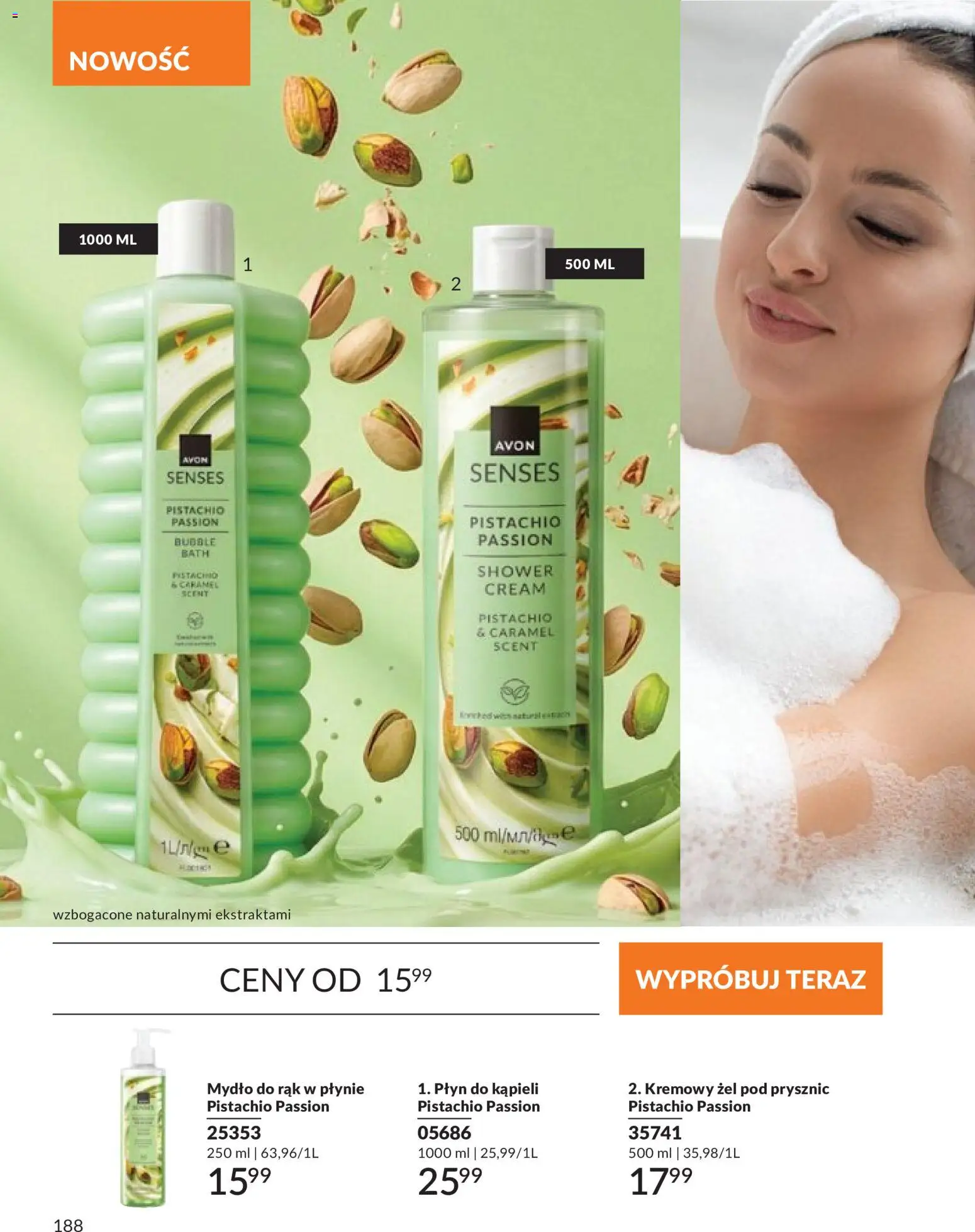 Avon Katalog 9 2026 od 01.09.2026 | Strona: 188 | Produkty: Płyn do kąpieli, Prysznic, Mydło, Żel pod prysznic