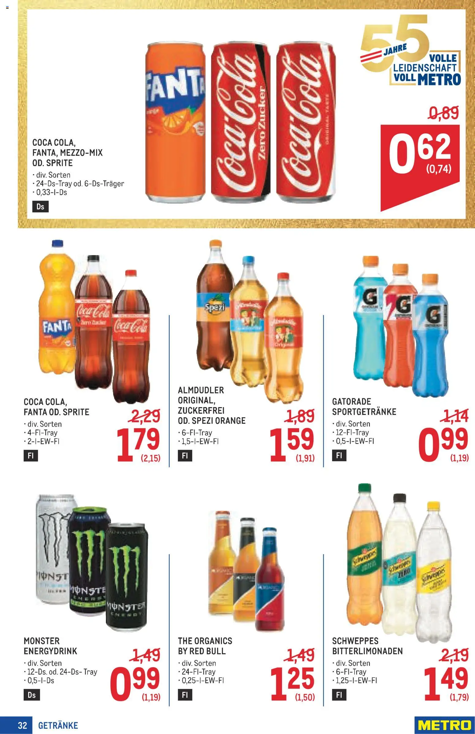 Metro angebote Profi gültig ab 20.08.2026 | Seite: 32 | Produkte: Getränke, Zucker, Fanta