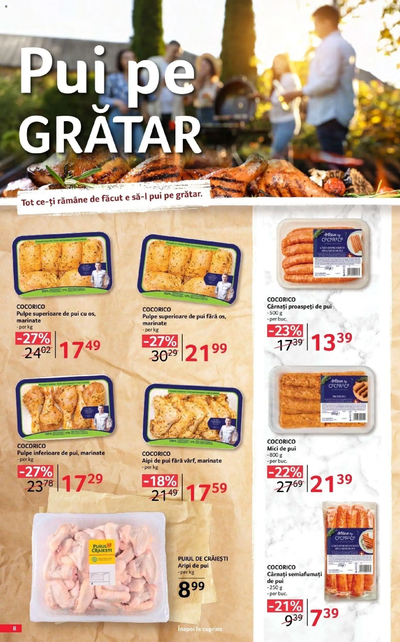 Noul catalog Selgros – valabil de la 17.04.2026 | Pagină: 8 | Produse: Grătar, Hacıyatmaz Kedi Oyuncağı, Mici, Cârnați