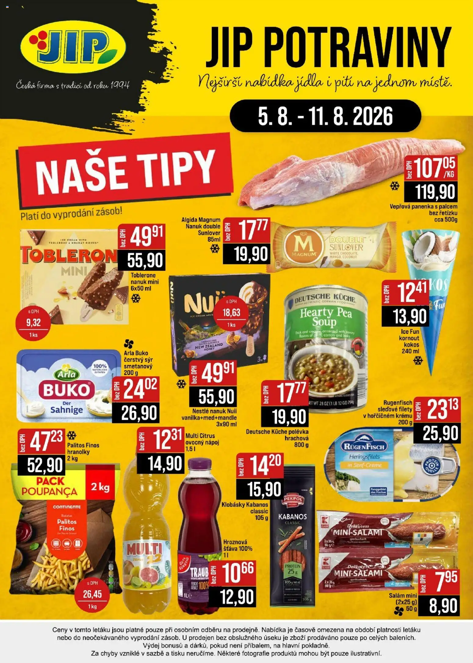 Jip leták - Cash & Carry od 05.08.2026 | Strana: 24 | Produkty: Nanuk, Panenka, Magnum, Klobásky