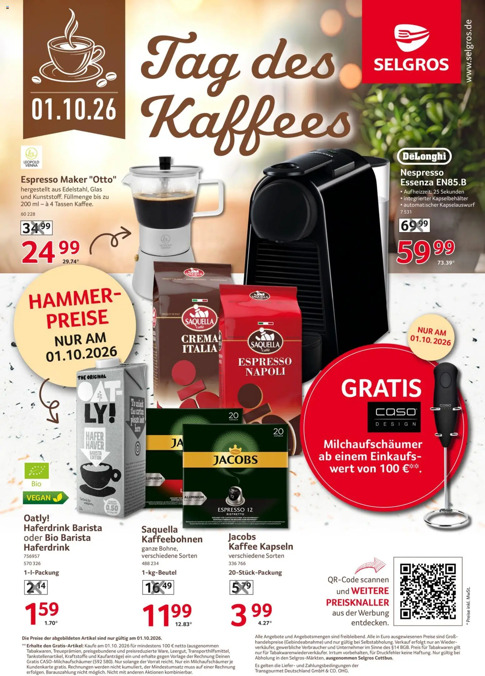 Selgros Tag des Kaffees – gültig ab 01.10.2026 | Seite: 1 | Produkte: Kaffee, Haferdrink, Oatly