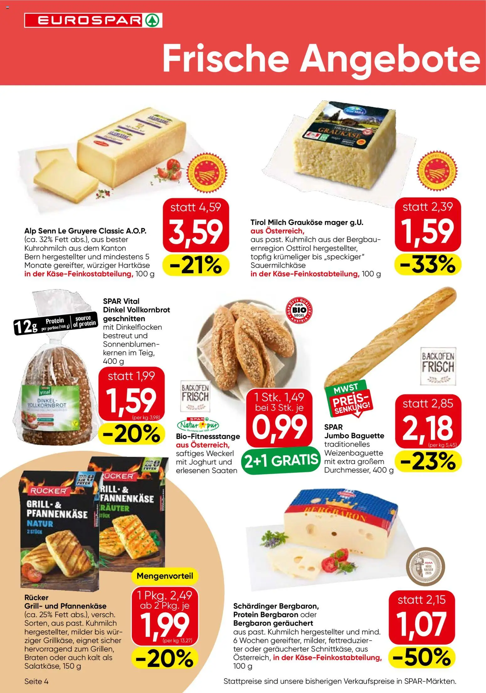 Eurospar Flugblatt gültig ab 30.07.2026 | Seite: 4 | Produkte: Jääkaappipakastin, Grill, Milch, Joghurt