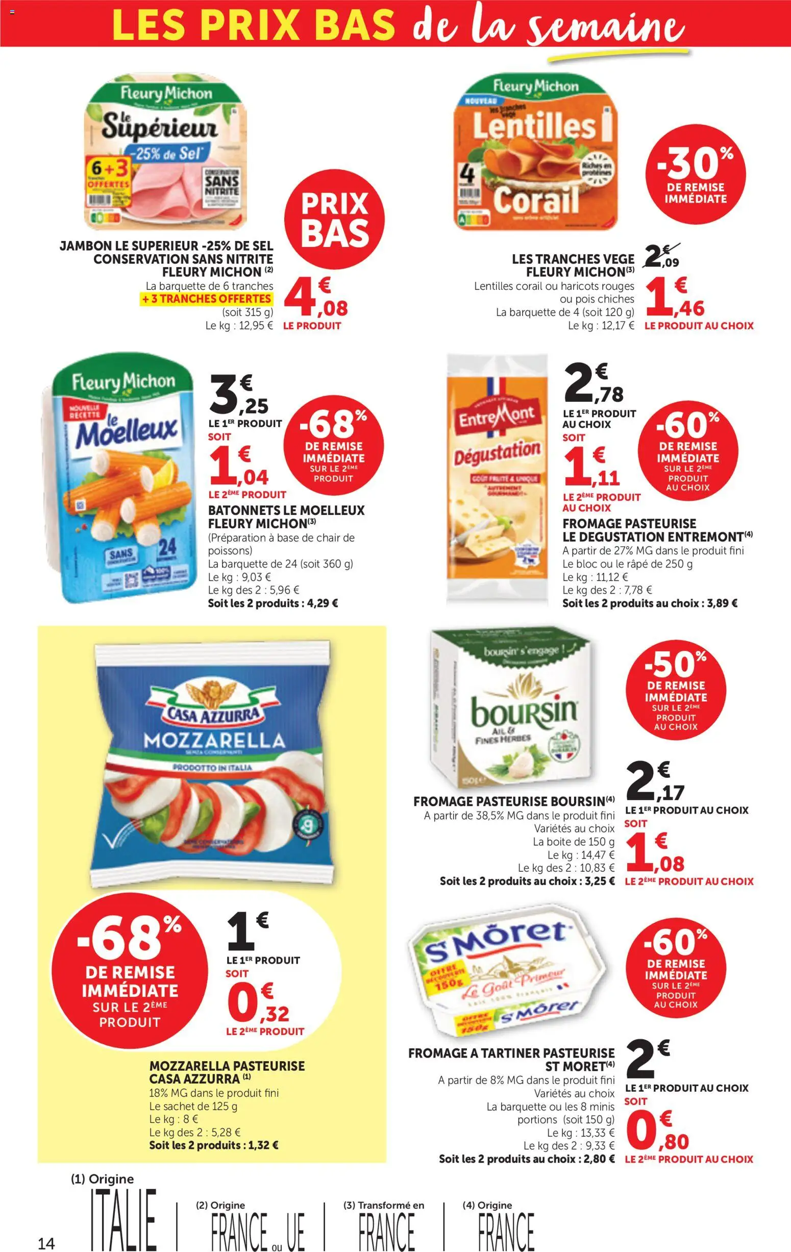 {H1} | Page: 14 | Produits: Mozzarella, Sel, Pois chiches, Pois