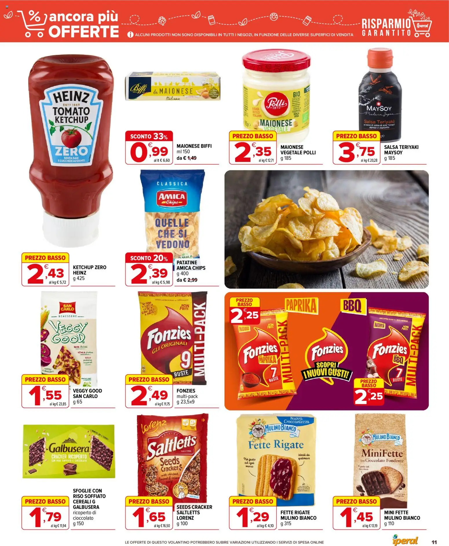Volantino Iperal del 16/09/2026 | Pagina: 11 | Prodotti: Cioccolato, Patatine, Maionese, Salsa