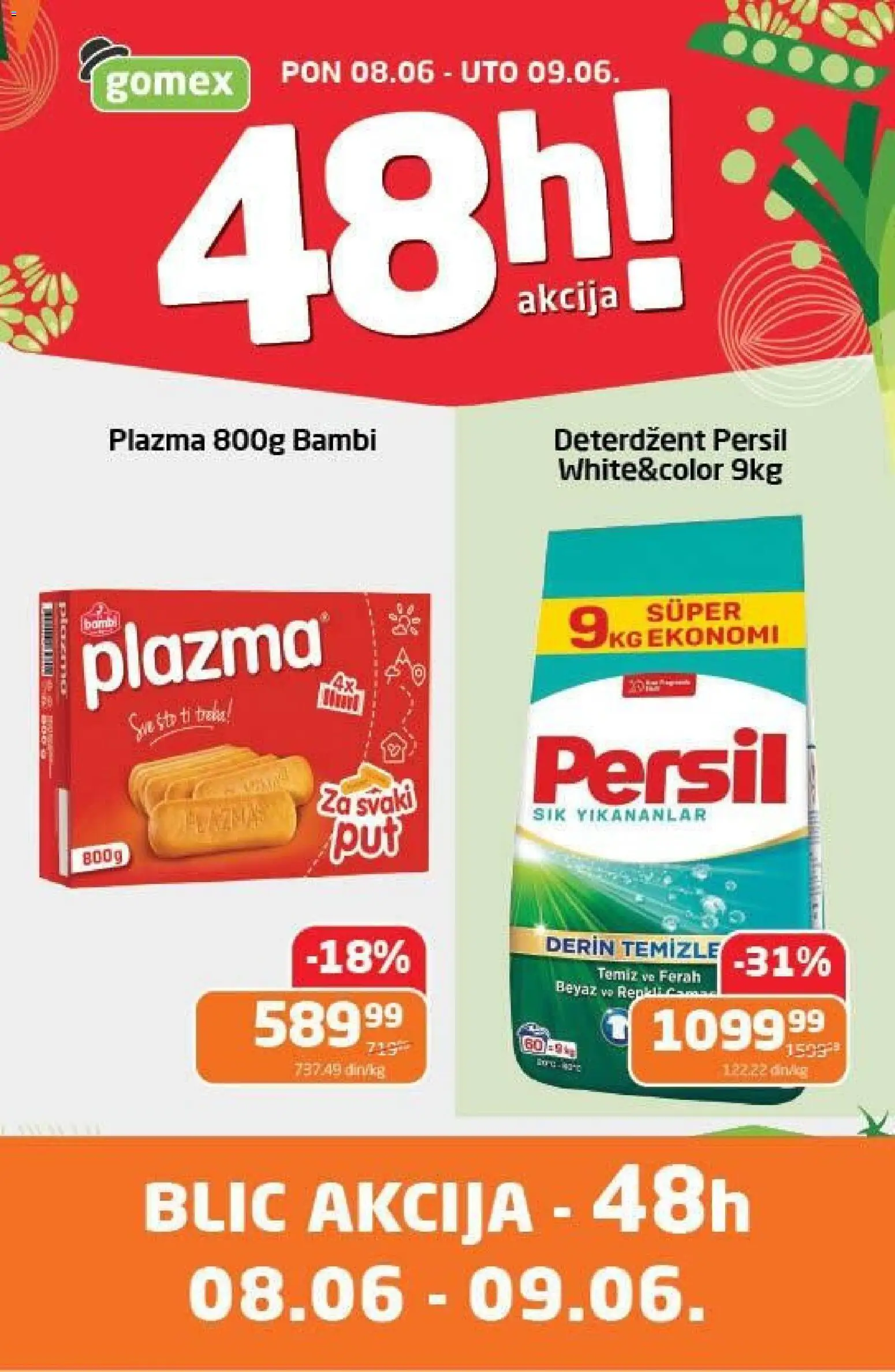 Gomex katalog - važi od 08.06.2026 | Strana: 1 | Proizvode: Deterdžent, Sto, Plazma, Persil