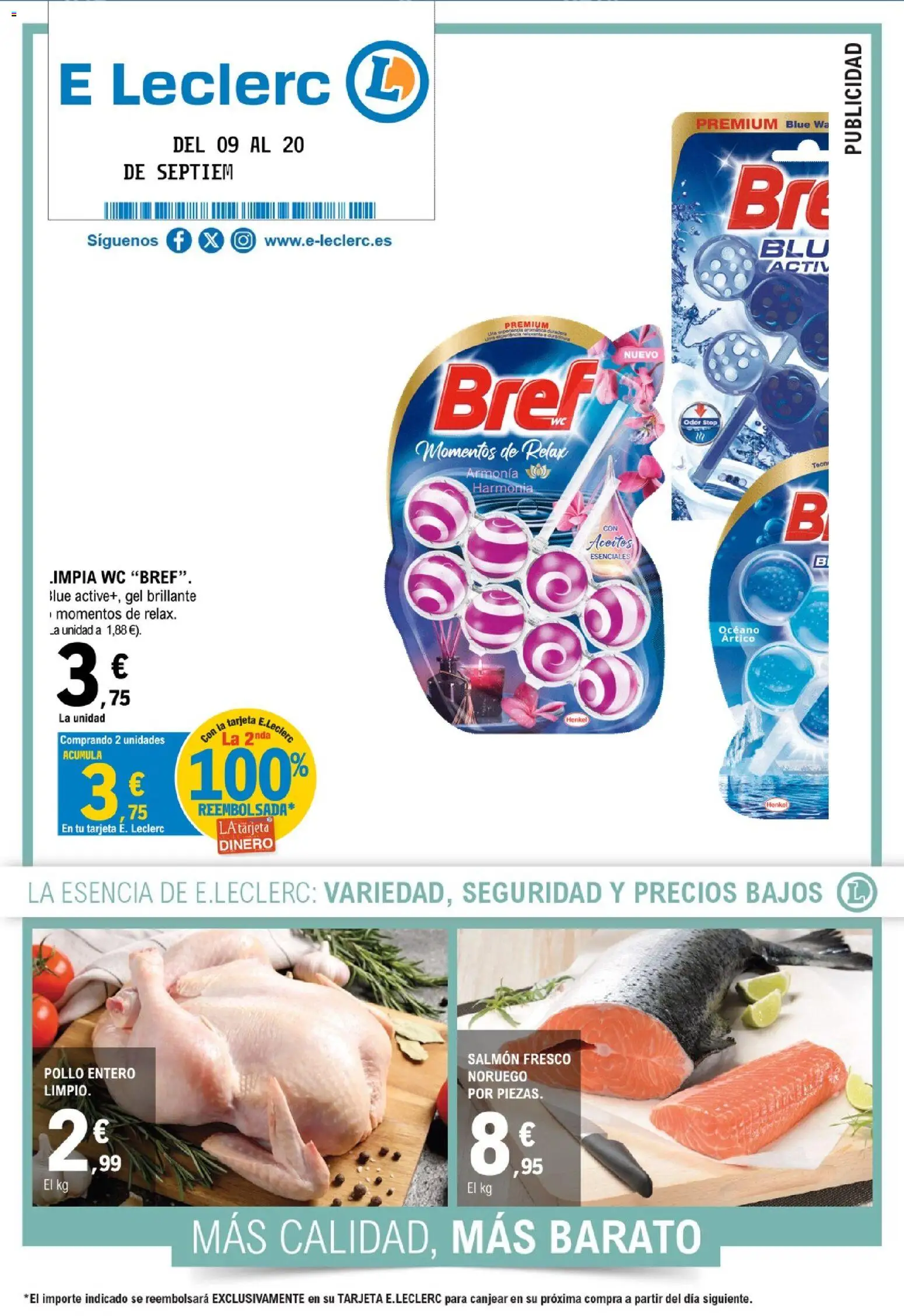 E.Leclerc Valdemoro │ válido desde el 09/09/2026 | Página: 1 | Productos: Pollo entero, Salmón, Pollo