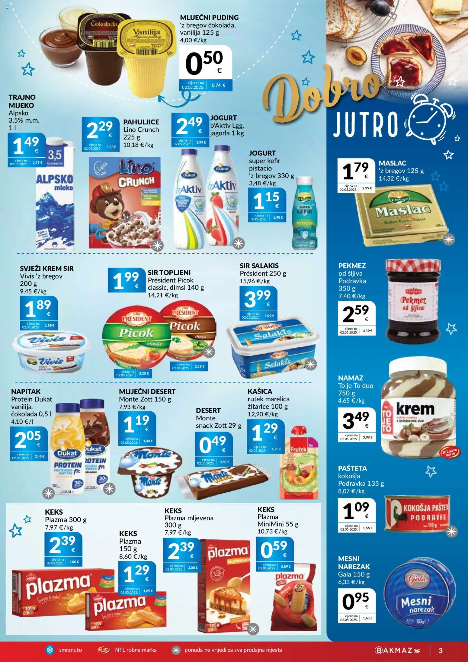 Bakmaz katalog | vrijedi od 22.07.2026 | Stranica: 3 | Proizvodi: Protein, Krem sir, Puding, Namaz