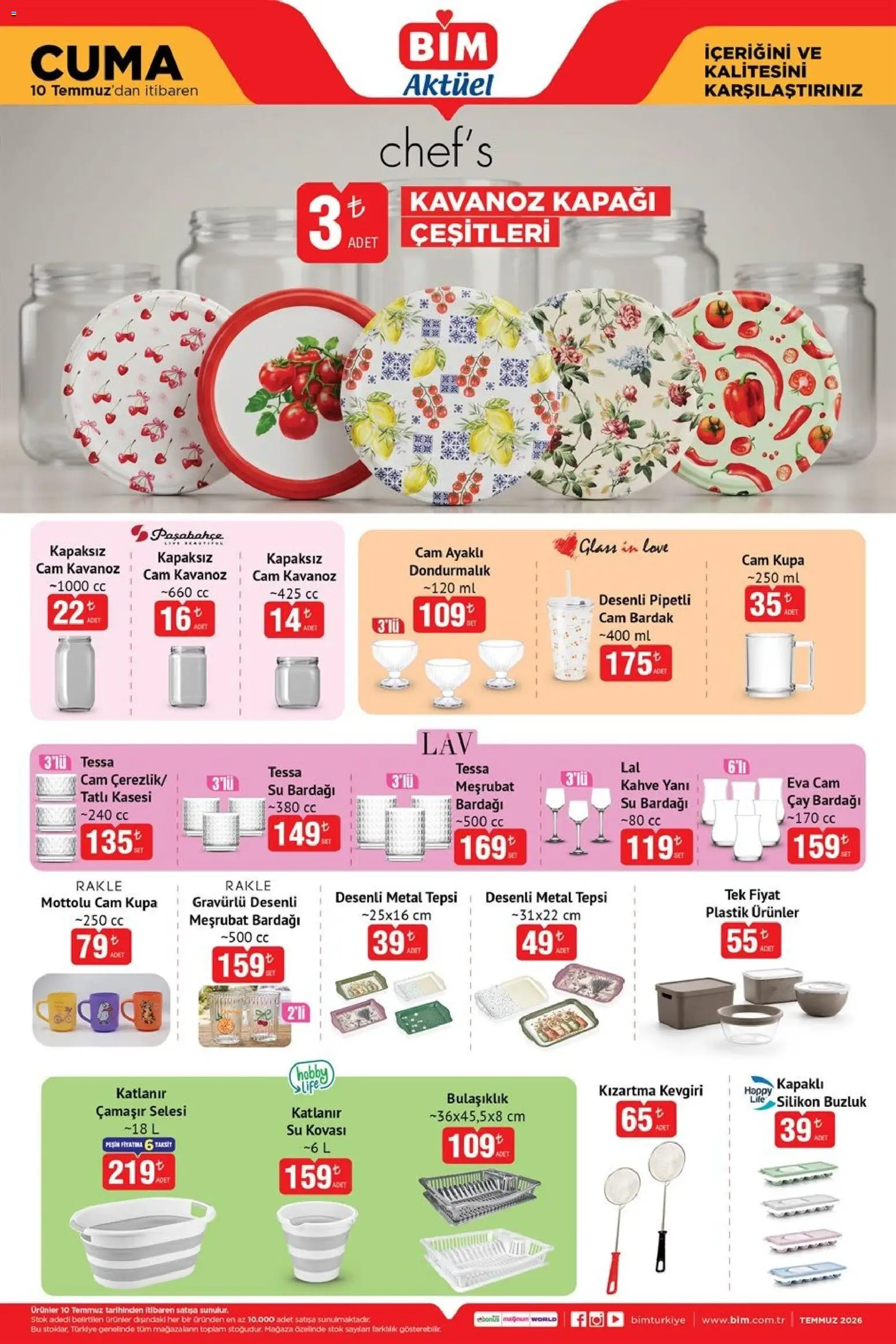 BİM - Katalog Cuma - 10 Temmuz 2026 tarihinden itibaren geçerlidir | Sayfa: 2 | Ürünler: Kahve, Çay, Zselatin, Su bardağı
