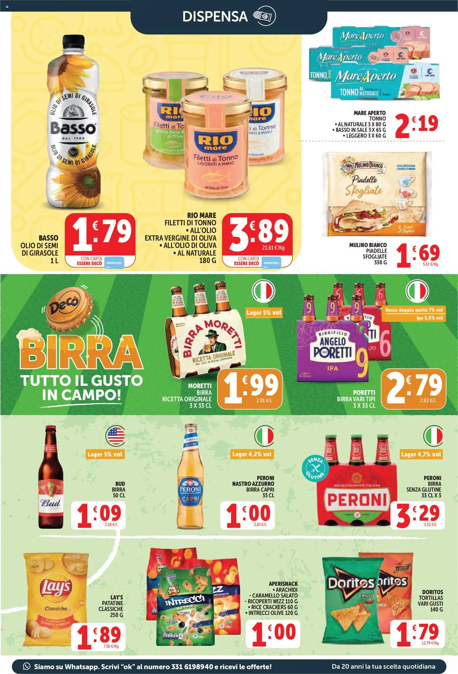 Volantino Decò del 08.06.2026 | Pagina: 9 | Prodotti: Patatine, Olio, Olive, Olio di semi di girasole