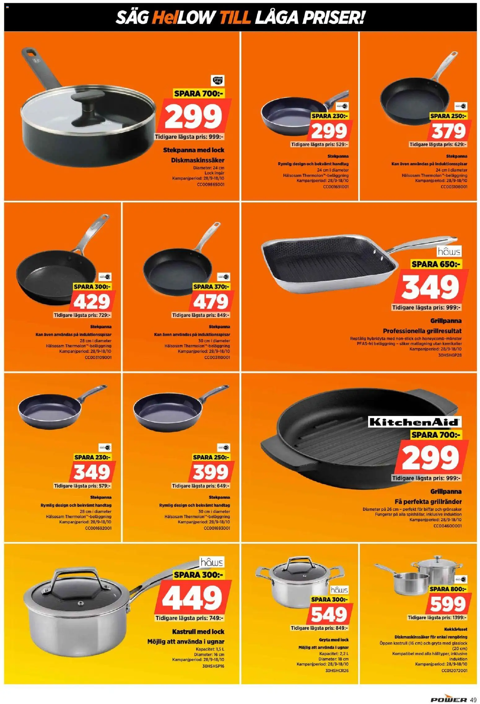 Power reklamblad aktuell från 12/10/2026 | Sida: 49 | Produkter: Såg, Lock, Grönsaker, Stekpanna