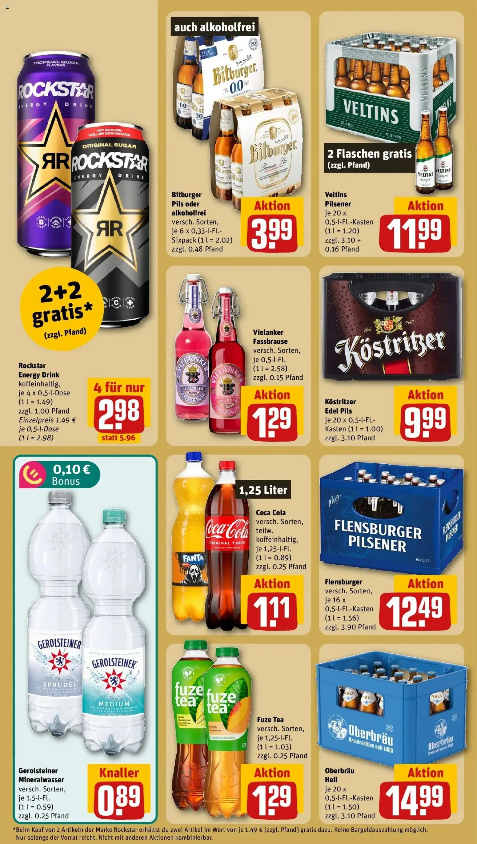 REWE Prospekt ab 07.09.2026 zum Blättern » Angebote | Seite: 22 | Produkte: Fuze tea, Cola, Kostritzer, Pils